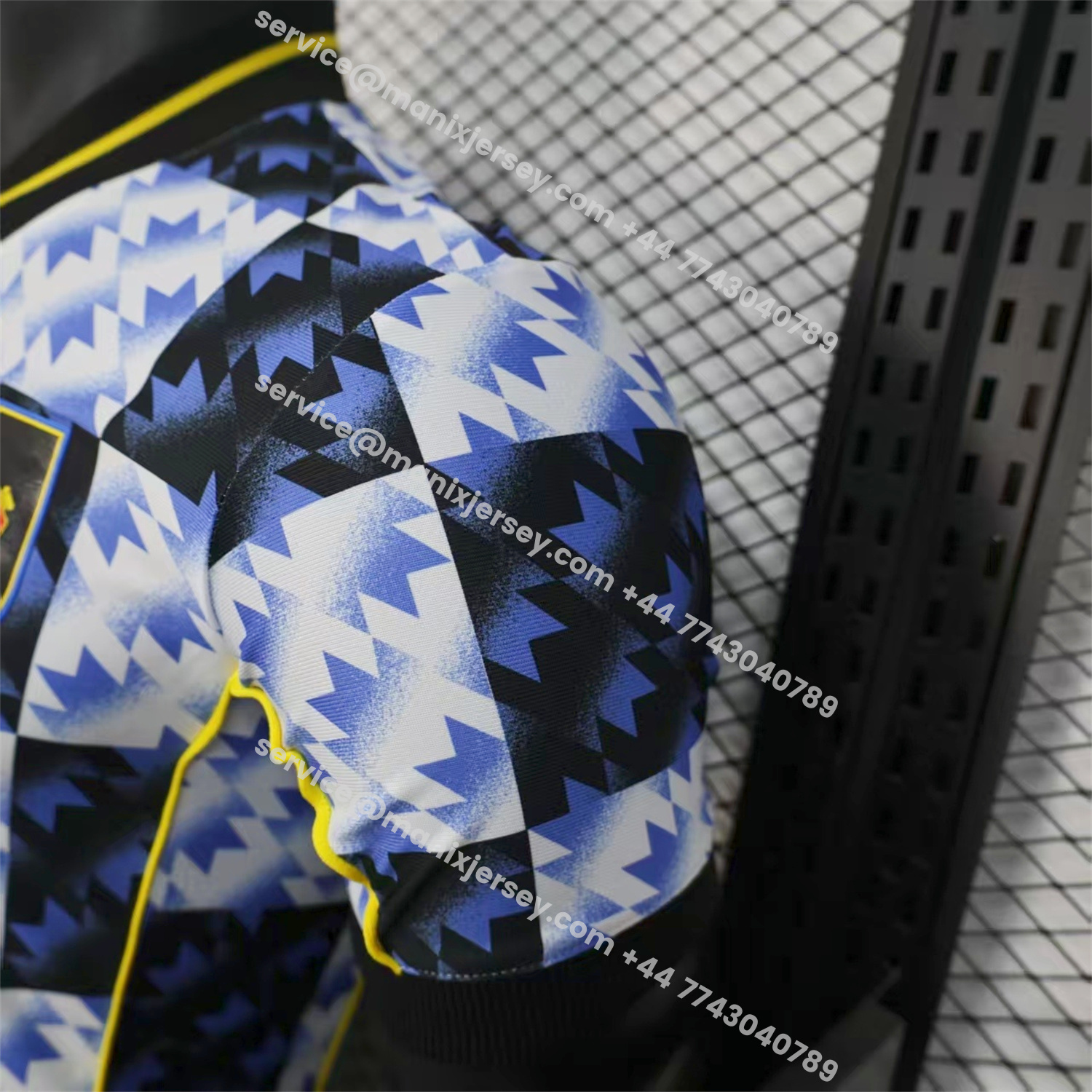 ManixJersey.com | Manchester United 25-26 Blue And Black Checkerboard Special Jersey - Player Version -Customize Name, Number and Patch | Worldwide Shipping