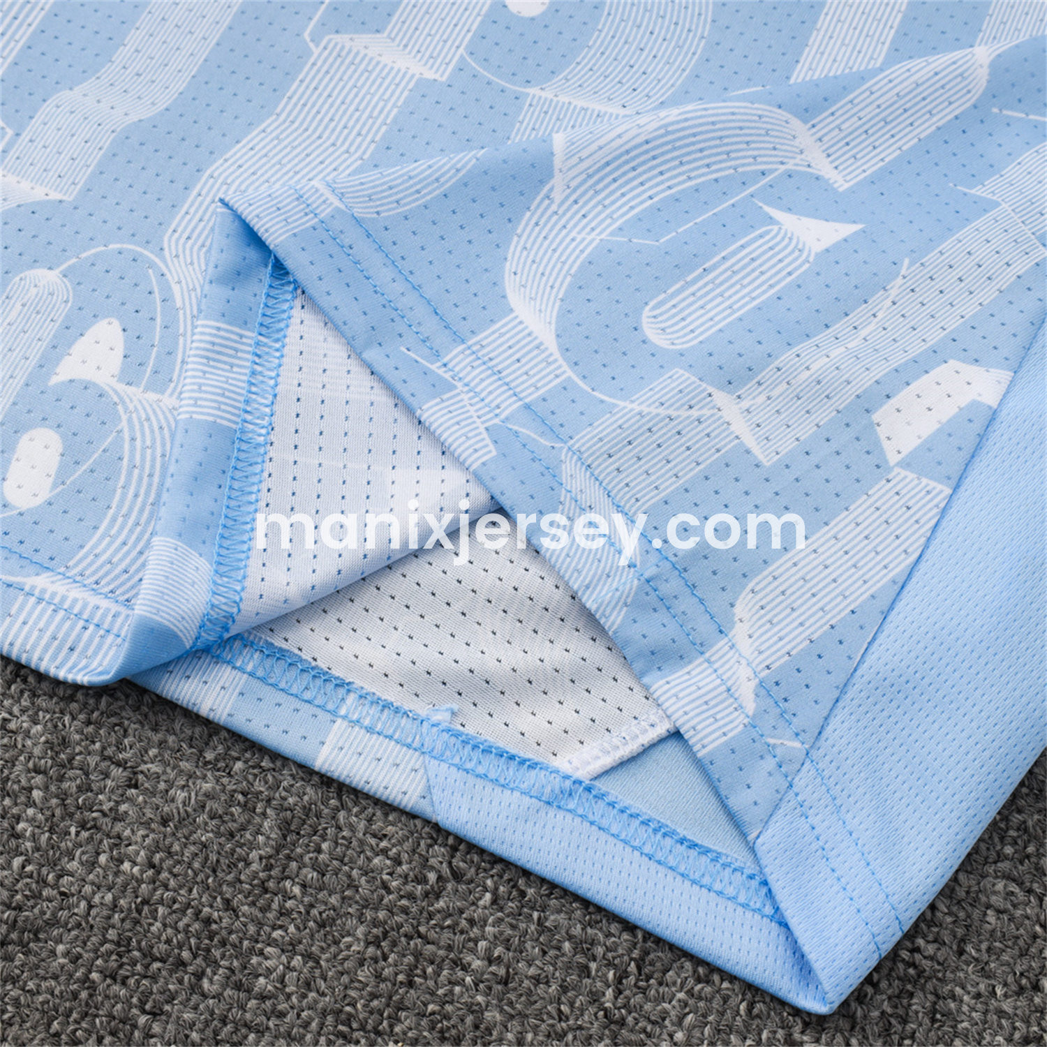 ManixJersey.com | Manchester City 25-26 Vest Training Set - Sky Blue Vest and Deep Blue Shorts -Customize Name, Number and Patch | Worldwide Shipping