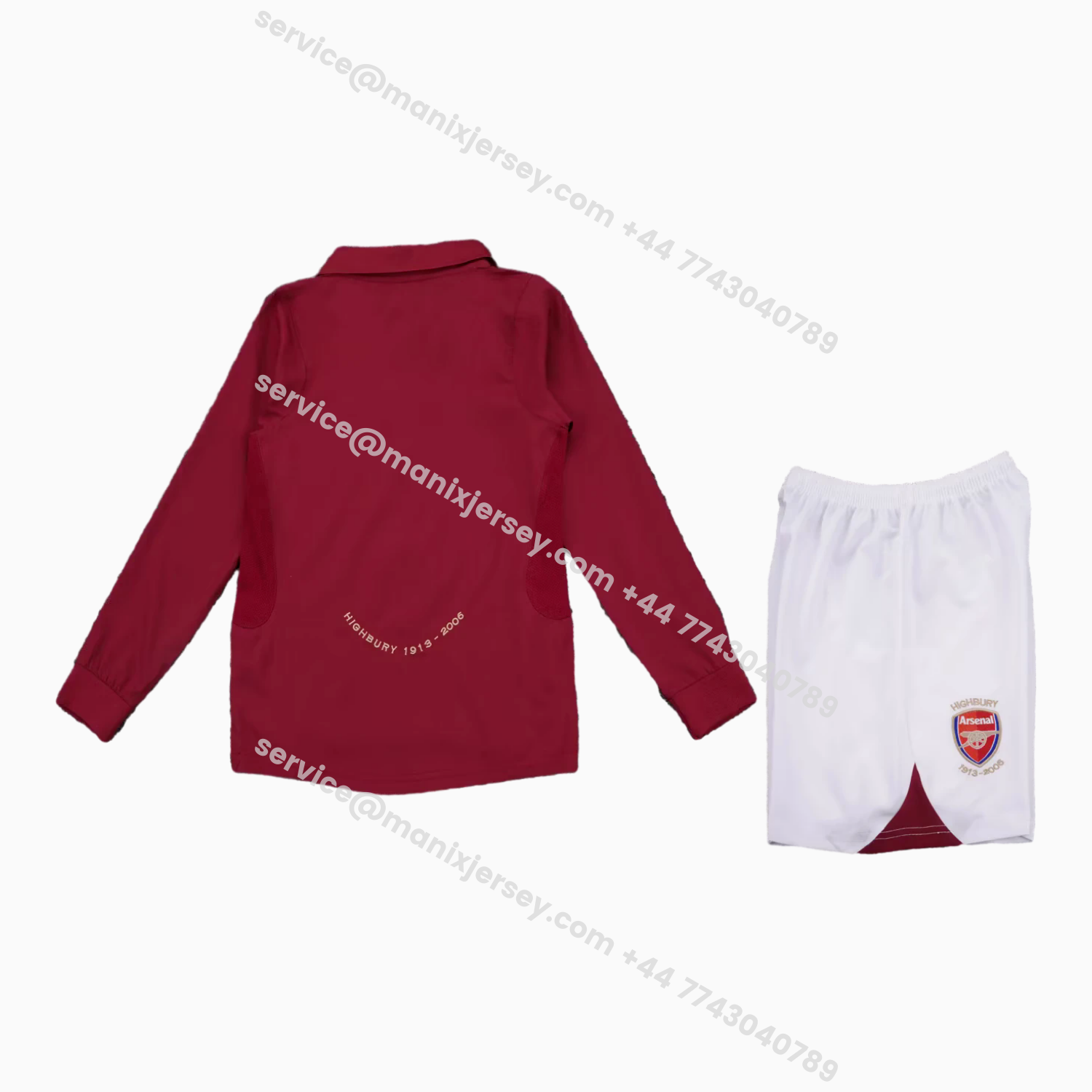 ManixJersey.com | Retro Arsenal 2005-06 Home Long Sleeves Kids Kit -Customize Name, Number and Patch | Worldwide Shipping