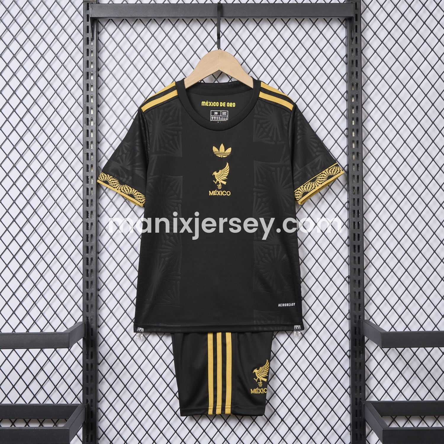 ManixJersey.com | Mexico 2025 Gold Cup Black Kids Kit -Customize Name, Number and Patch | Worldwide Shipping
