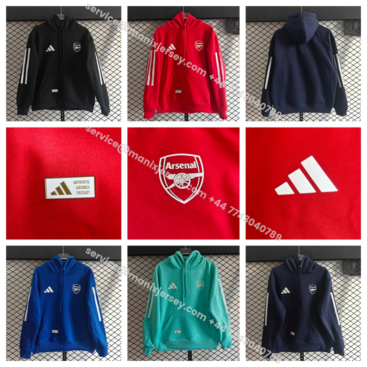 ManixJersey.com | Arsenal 25-26 Home Unisex Pullover Hoodie -Customize Name, Number and Patch | Worldwide Shipping