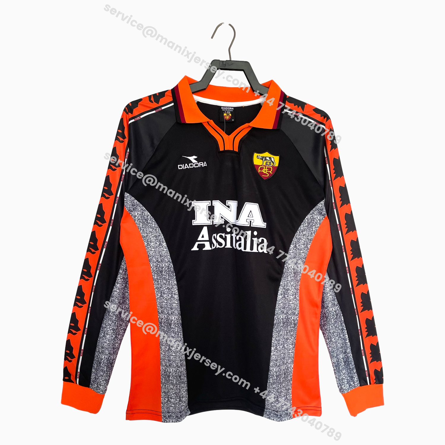 ManixJersey.com | Retro Roma 1998-99 Third Long Sleeves Jersey -Customize Name, Number and Patch | Worldwide Shipping