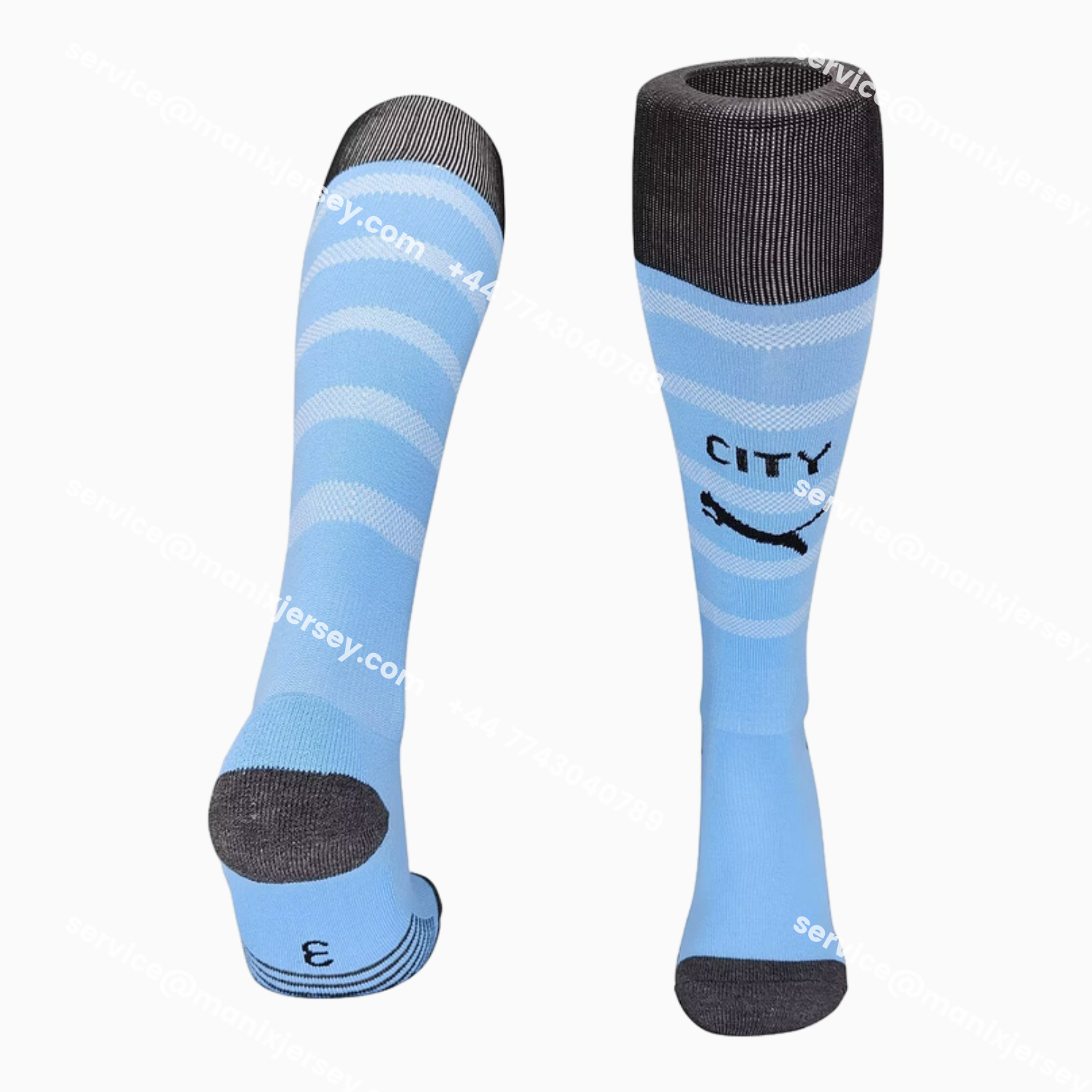 ManixJersey.com | Manchester City 25-26 Home Socks - Blue -Customize Name, Number and Patch | Worldwide Shipping