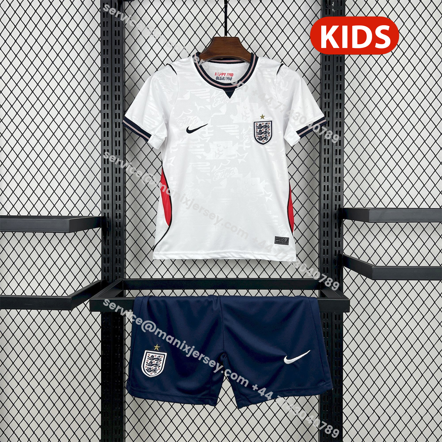 ManixJersey.com | England 2026 Home White Kids Kit -Customize Name, Number and Patch | Worldwide Shipping
