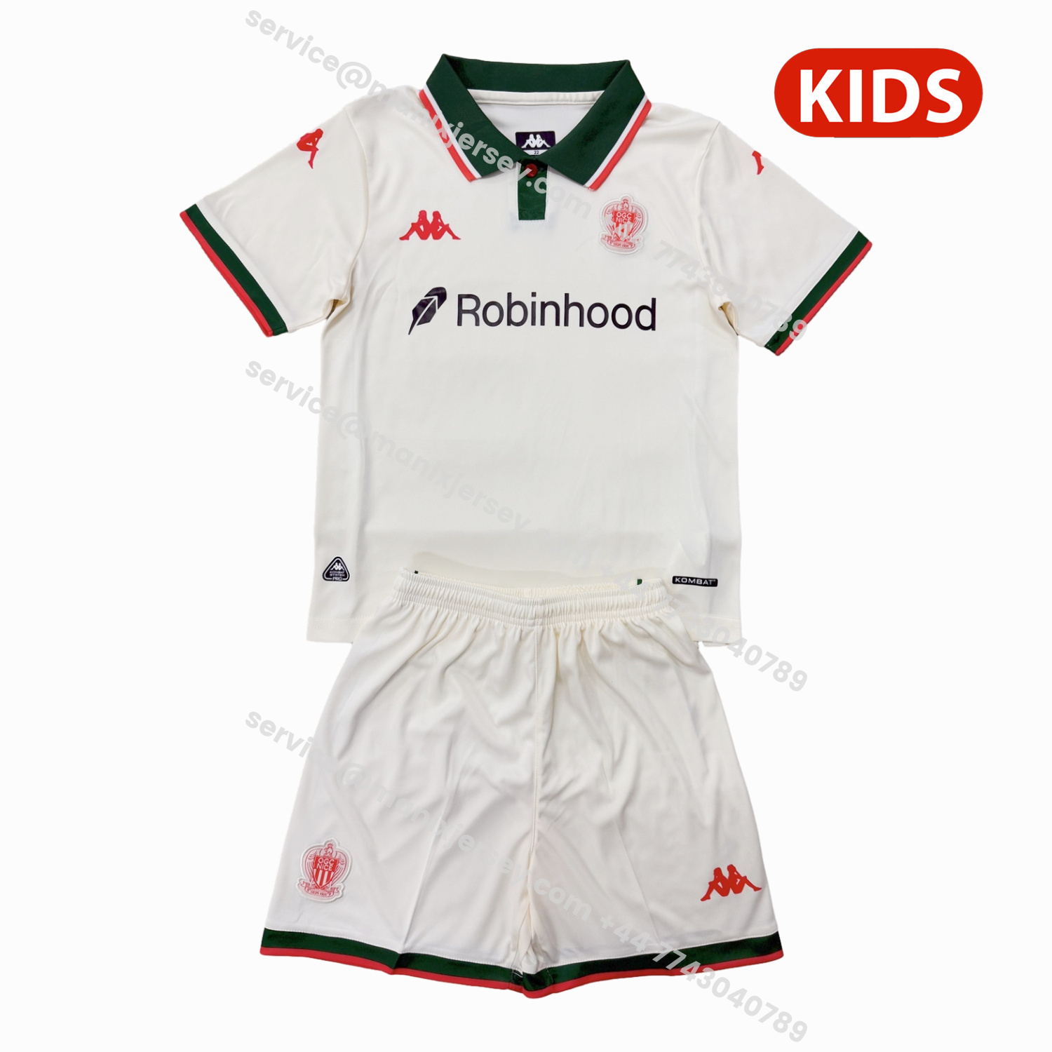 ManixJersey.com | Nice 25-26 Away Kids Kit -Customize Name, Number and Patch | Worldwide Shipping