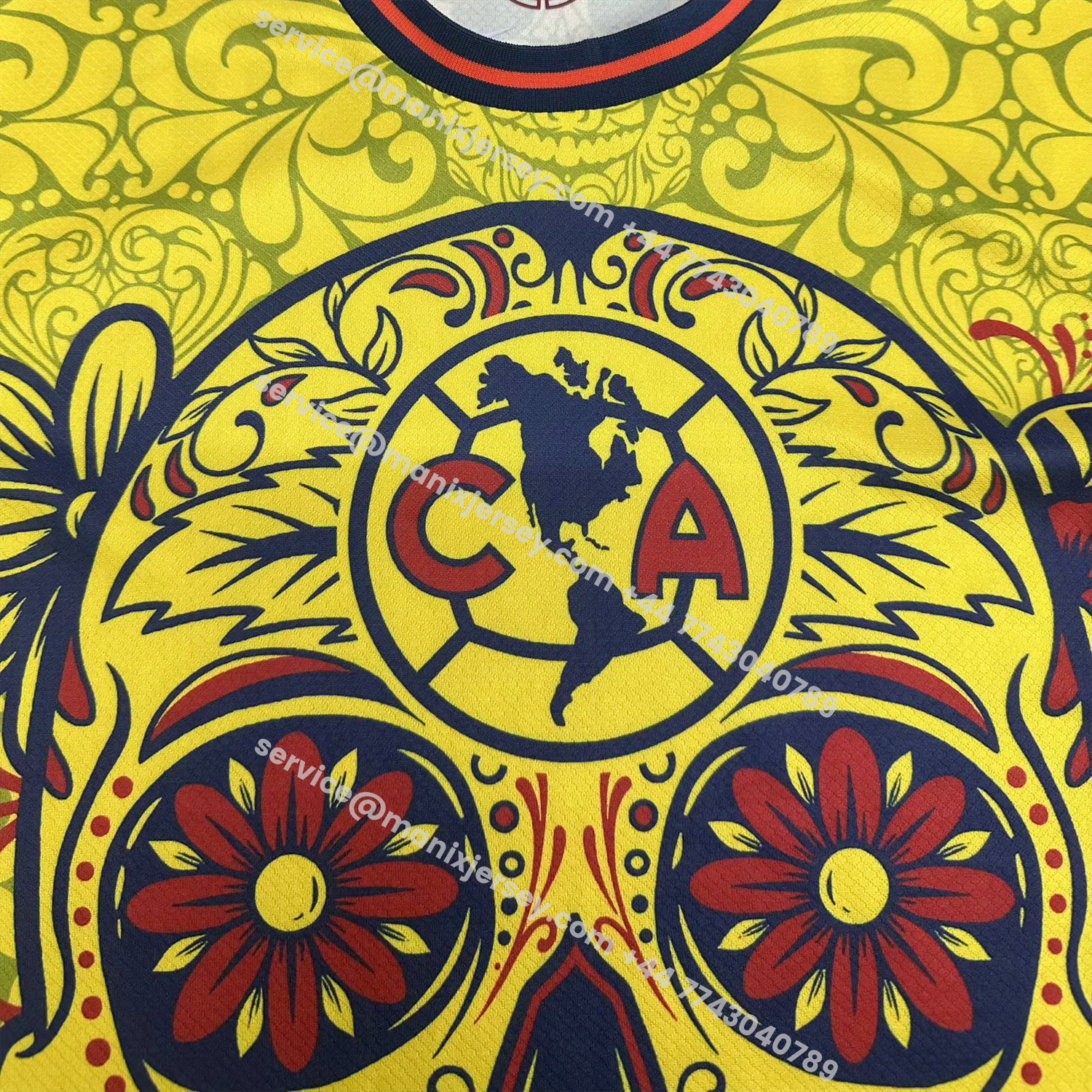 ManixJersey.com | Club América 25-26 Día de Muertos Yellow Jersey - Fans Version -Customize Name, Number and Patch | Worldwide Shipping