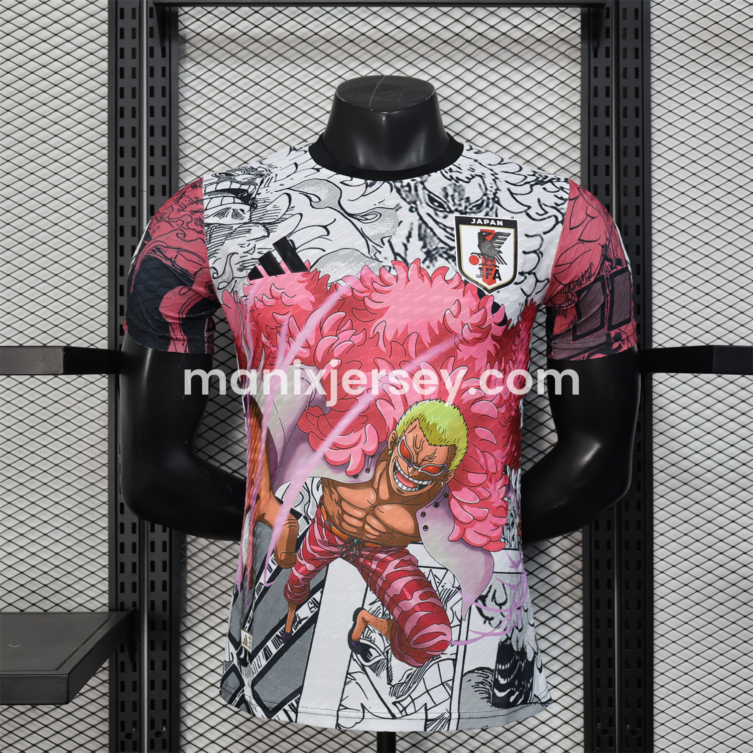 ManixJersey.com | Japan 25-26 Donquixote Doflamingo Pink & White Special Jersey - Player Version -Customize Name, Number and Patch | Worldwide Shipping