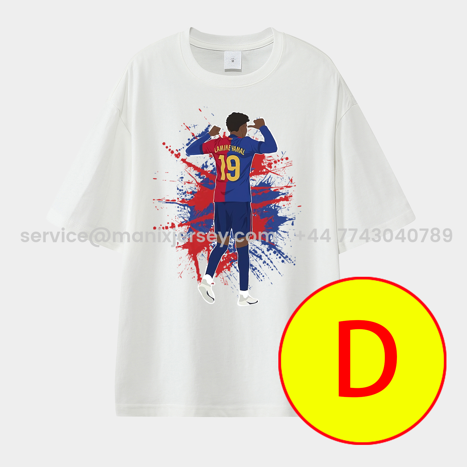 ManixJersey.com | LAMINE YAMAL - Barcelona No. 10 Legend Continues 2025 Unisex Pure Cotton T-shirt -Customize Name, Number and Patch | Worldwide Shipping