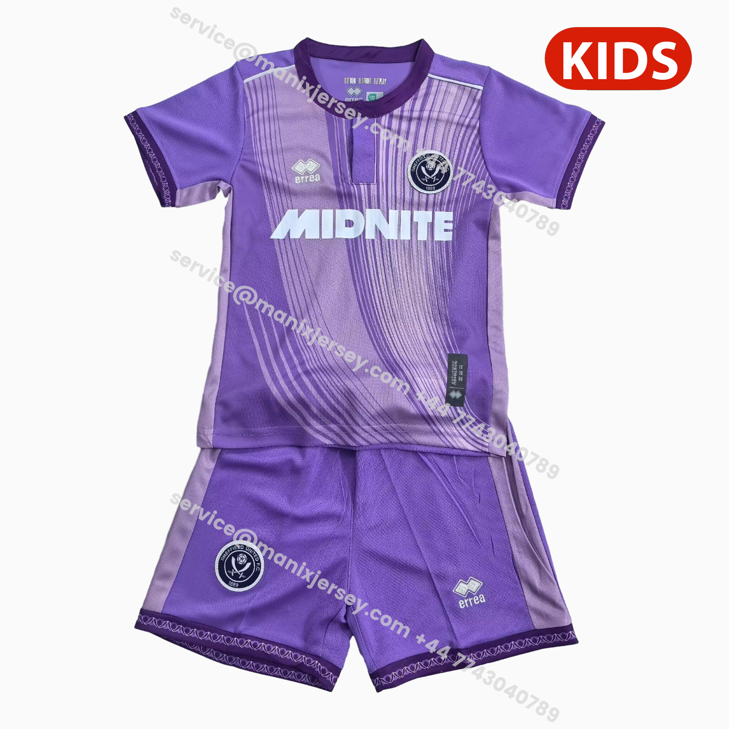 ManixJersey.com | Sheffield United 25-26 Third Purple Kids Kit -Customize Name, Number and Patch | Worldwide Shipping