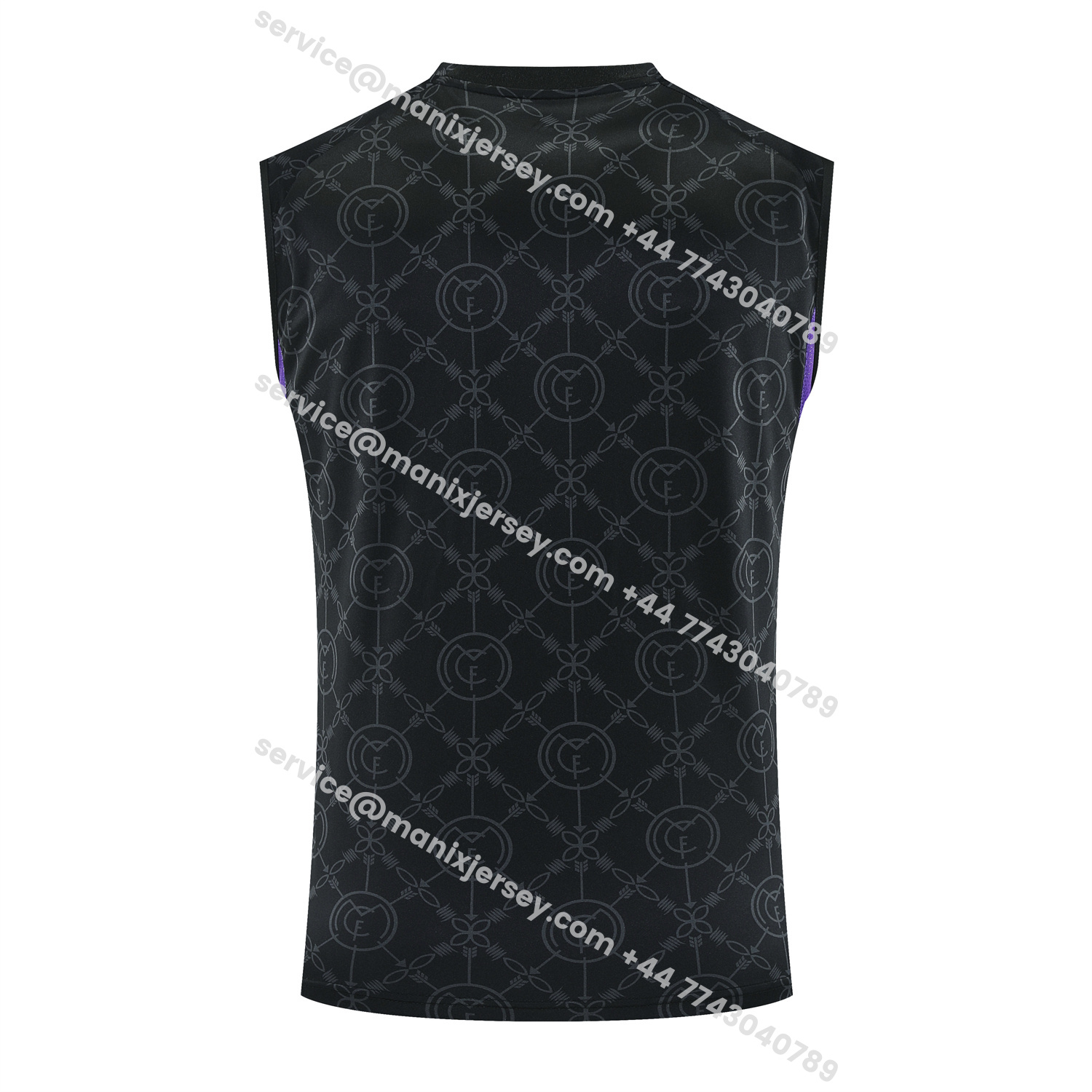 ManixJersey.com | Real Madrid 25-26 Vest Training Set - Blue Edge Black Vest & Black Shorts -Customize Name, Number and Patch | Worldwide Shipping