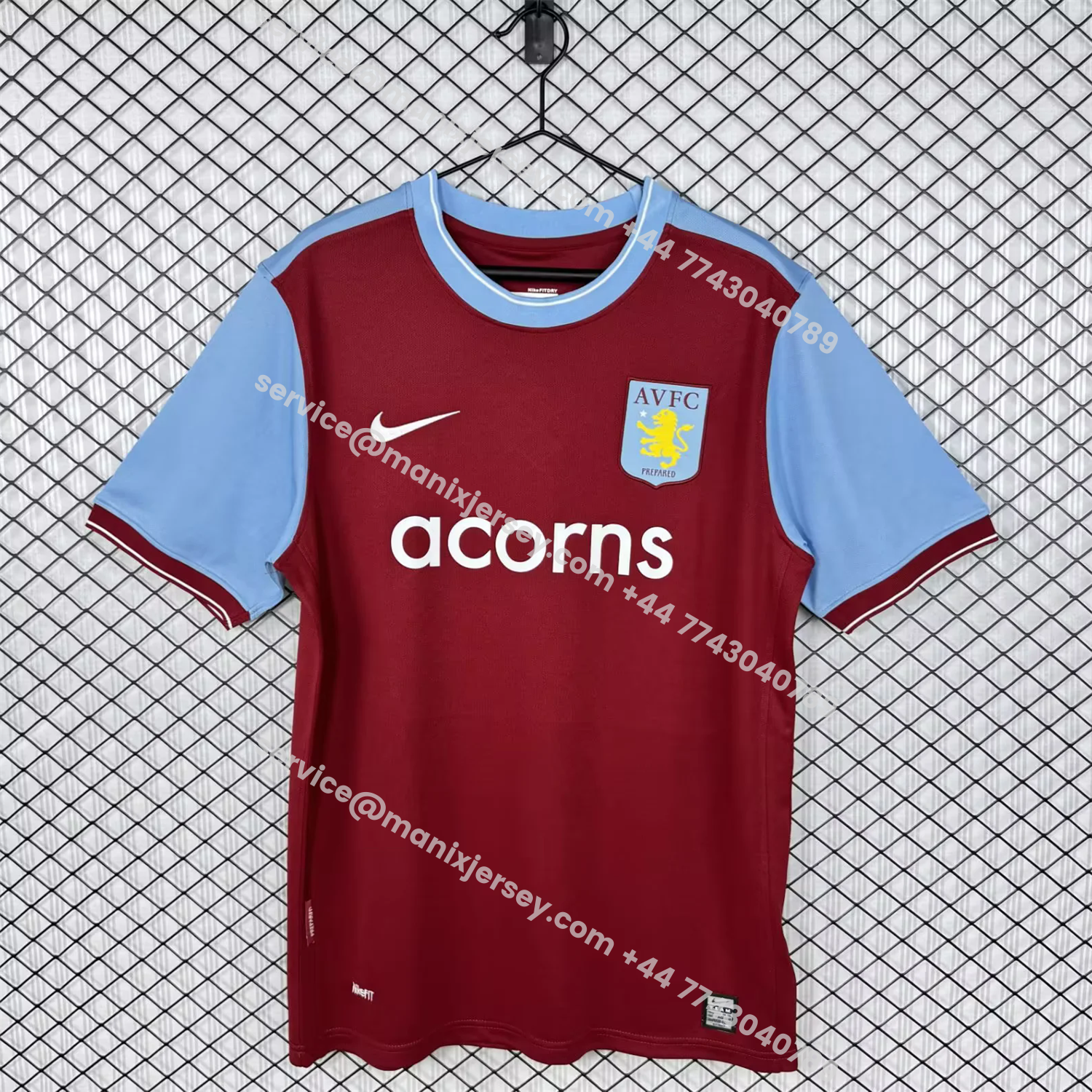 ManixJersey.com | Retro Aston Villa 2009-10 Home Jersey -Customize Name, Number and Patch | Worldwide Shipping