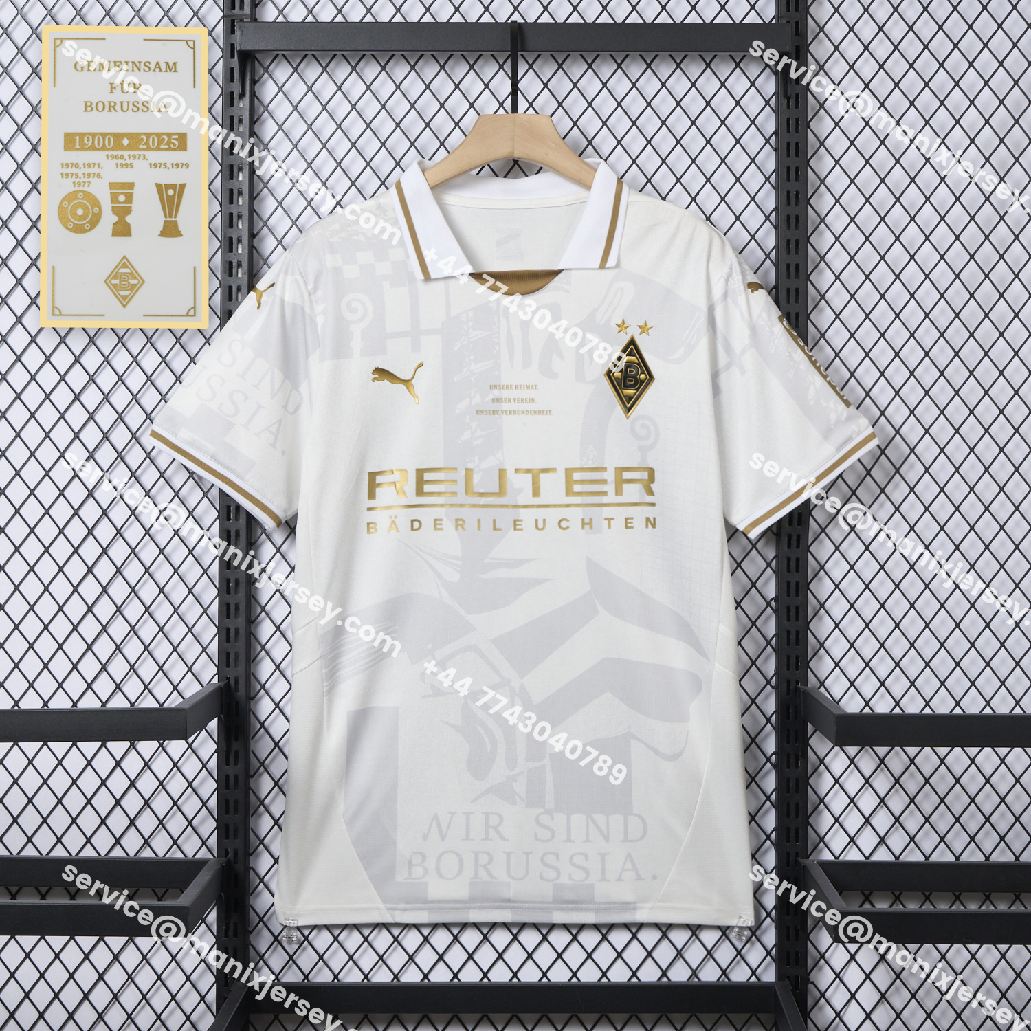 ManixJersey.com | Borussia Mönchengladbach 25-26 125-Year Anniversary Jersey - Fans Version -Customize Name, Number and Patch | Worldwide Shipping