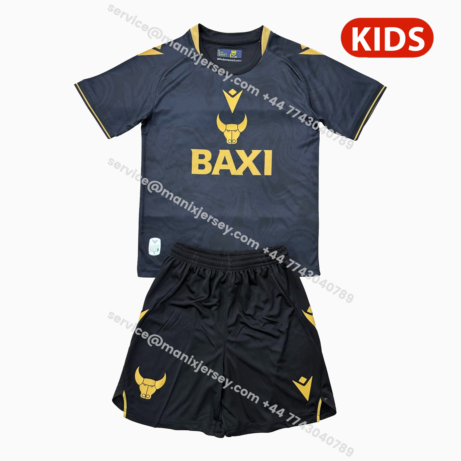 ManixJersey.com | Oxford United 25-26 Away Kids Kit -Customize Name, Number and Patch | Worldwide Shipping
