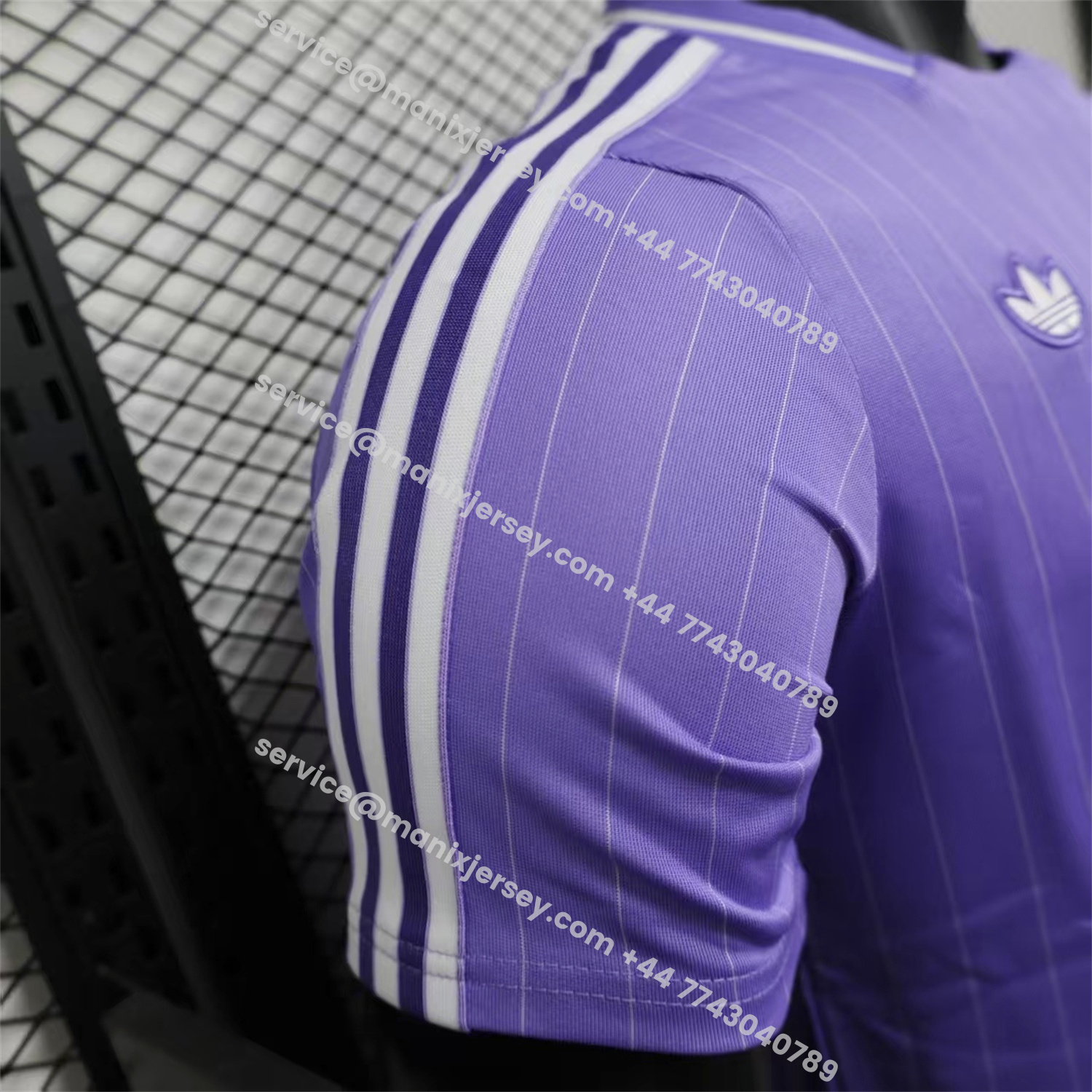 ManixJersey.com | Real Madrid 25-26 Icon Range Trefoil Light Purple Travel Jersey - Player Version -Customize Name, Number and Patch | Worldwide Shipping