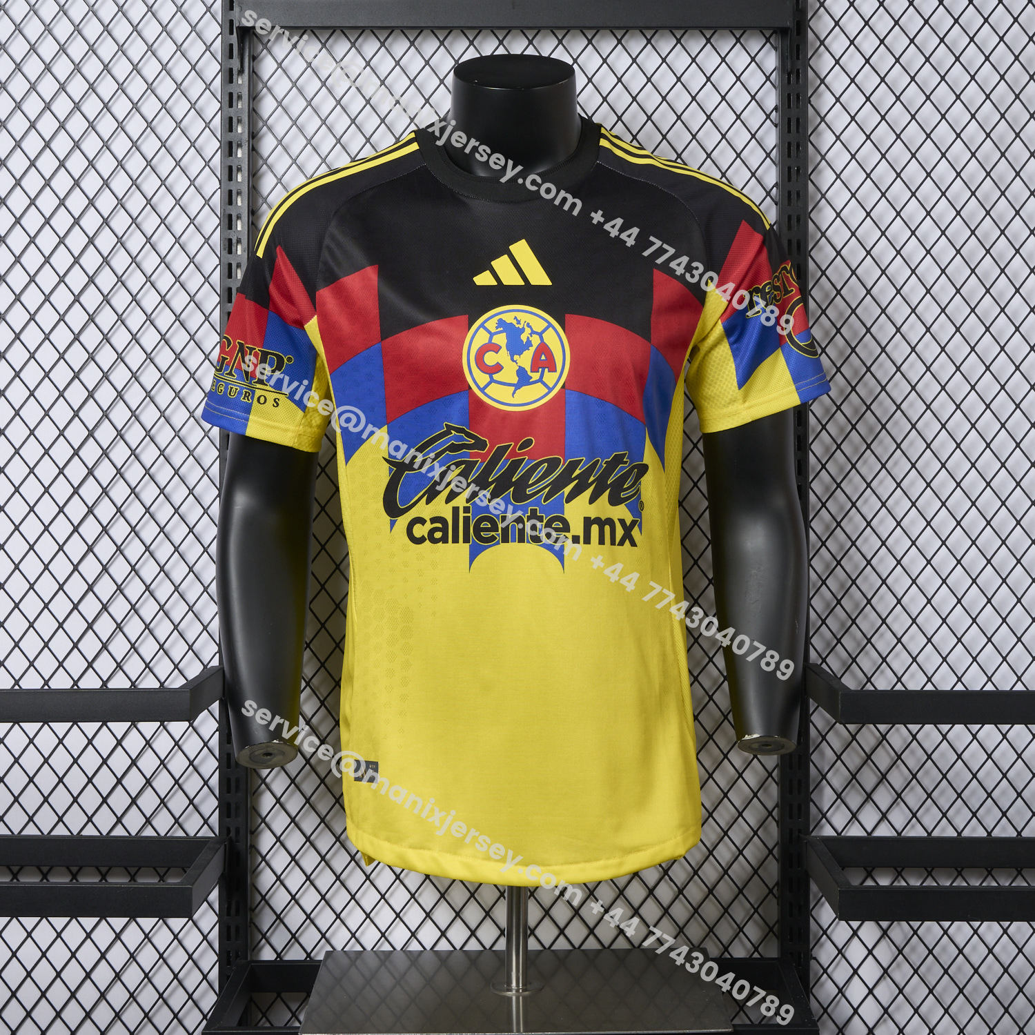 ManixJersey.com | 【Pink Font】Club América 25-26 Home Yellow Jersey - Player Version -Customize Name, Number and Patch | Worldwide Shipping