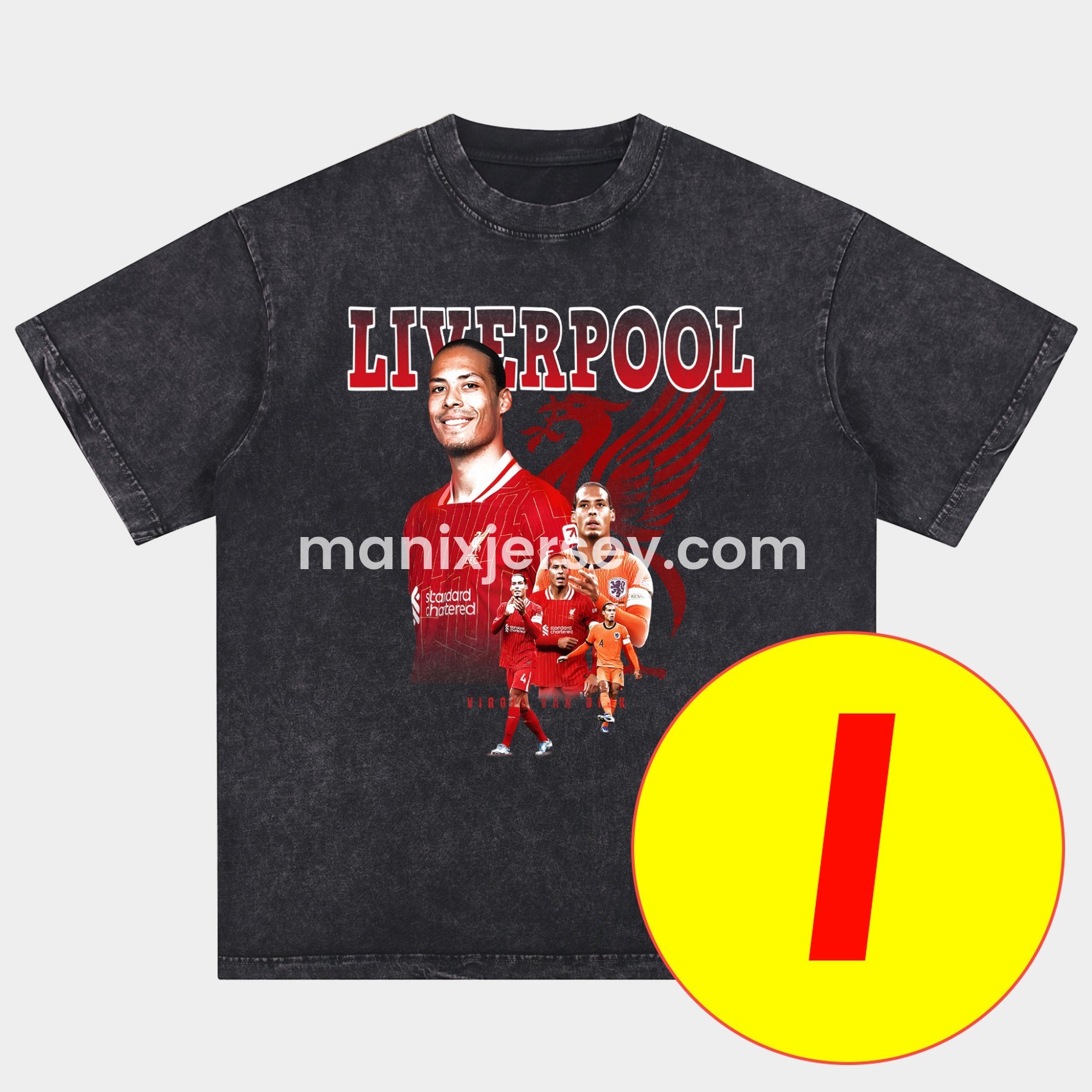 ManixJersey.com | Salah Liverpool Klopp Arnold Oversized Washed T-Shirt -Customize Name, Number and Patch | Worldwide Shipping