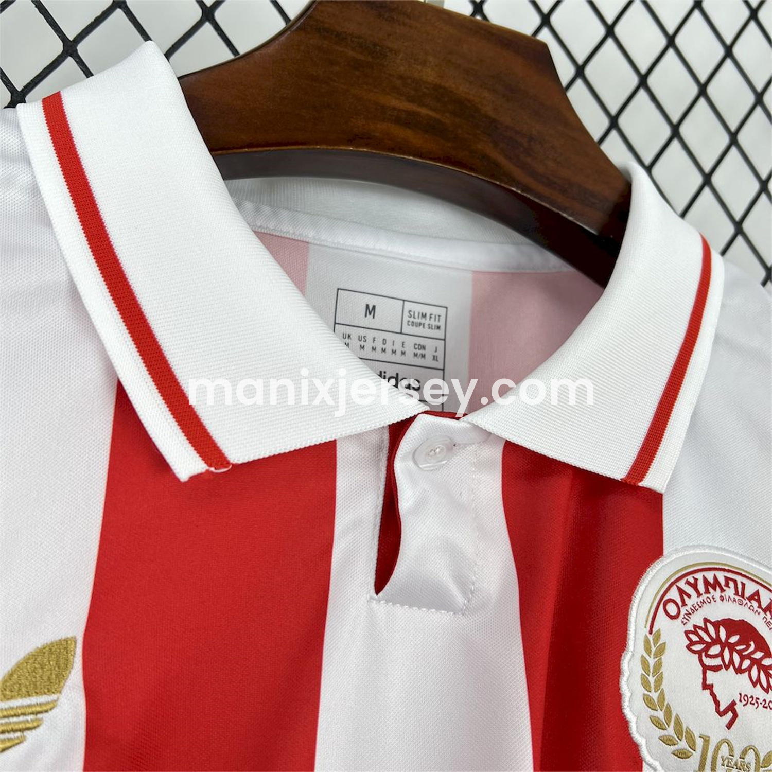 ManixJersey.com | Olympiacos 2025 100 Years Anniversary Centenary Jersey - Fans Version -Customize Name, Number and Patch | Worldwide Shipping