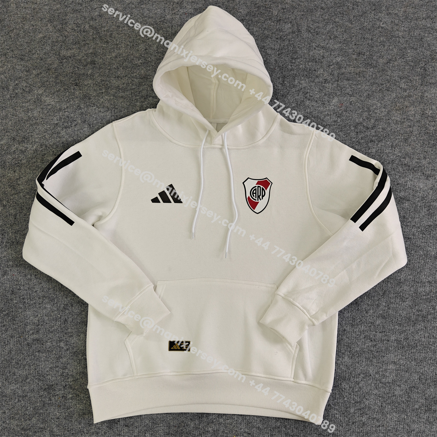 ManixJersey.com | River Plate 25-26 Home Unisex Pullover Hoodie -Customize Name, Number and Patch | Worldwide Shipping