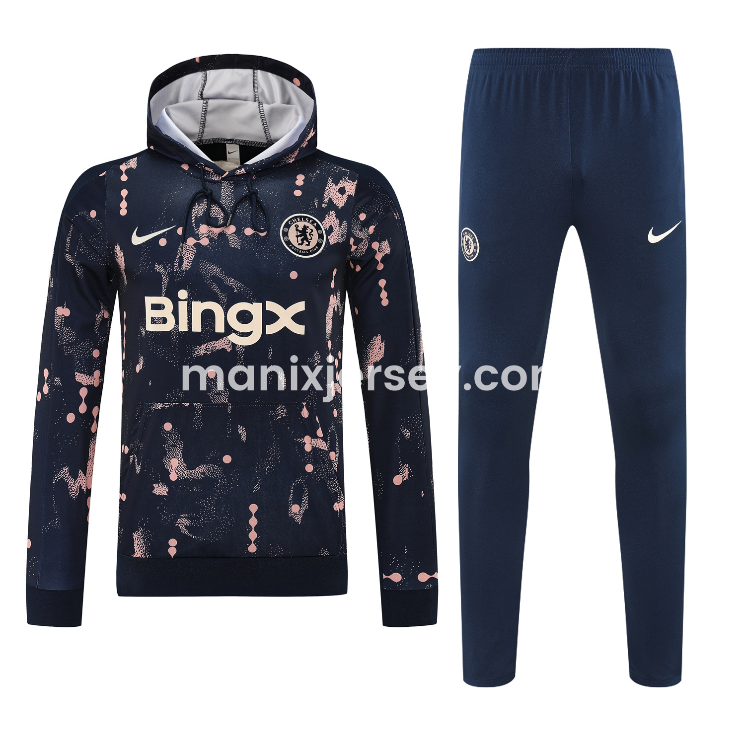 ManixJersey.com | C.H.E.L.S.E.A 25-26 Traning Hoodie Set - Deep Blue With Royal Blue -Customize Name, Number and Patch | Worldwide Shipping