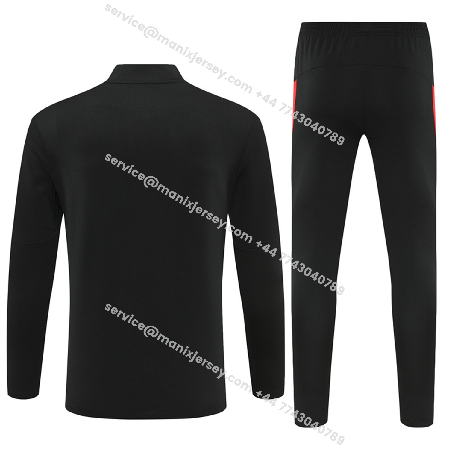 ManixJersey.com | Portugal 25-26 Kids Long Sleeve Training Set - Black Top & Black Pants -Customize Name, Number and Patch | Worldwide Shipping