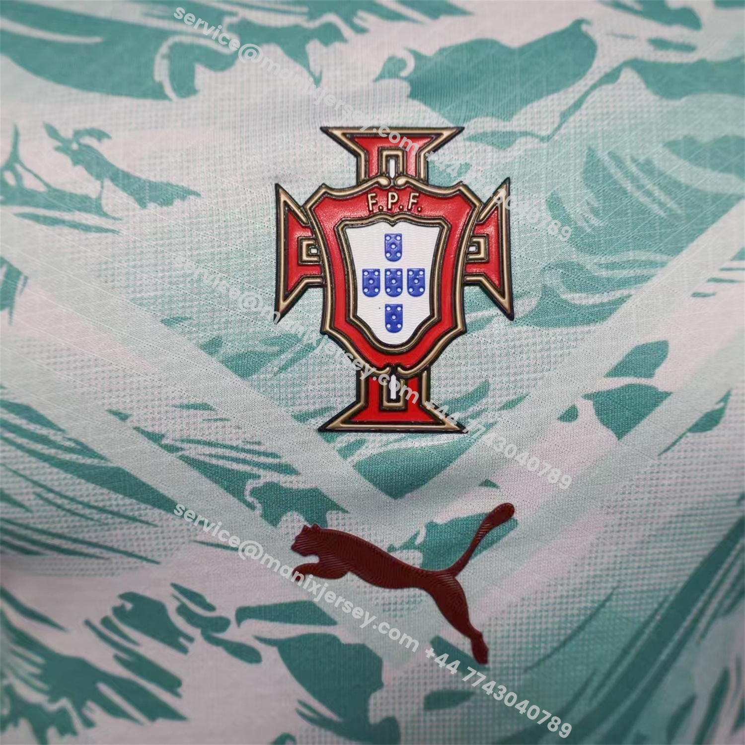 ManixJersey.com | Portugal 2026 Away White And Cyan Long Sleeves Jersey - Player Version -Customize Name, Number and Patch | Worldwide Shipping
