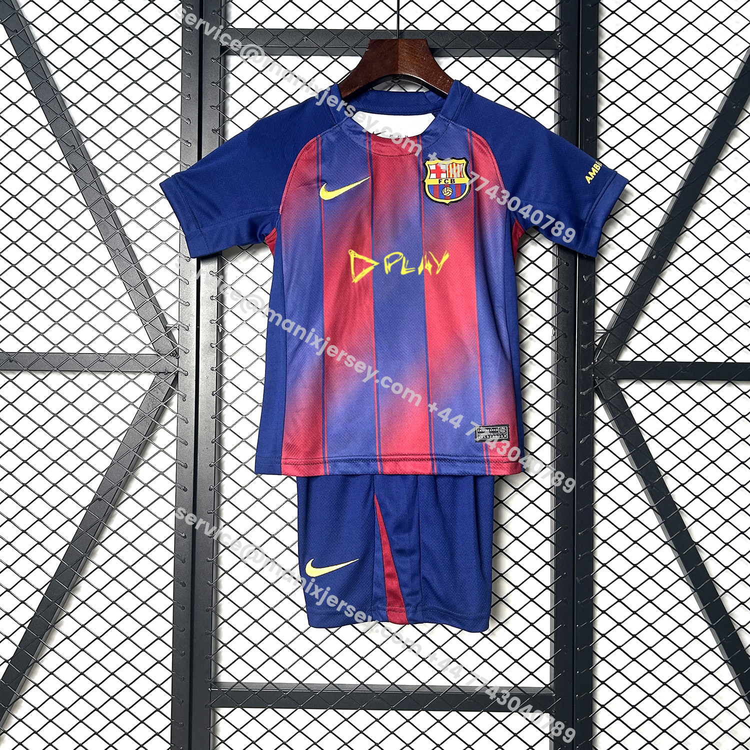 ManixJersey.com | Barcelona 25-26 Ed Sheeran Home Special Kids Kit - Fans Version -Customize Name, Number and Patch | Worldwide Shipping