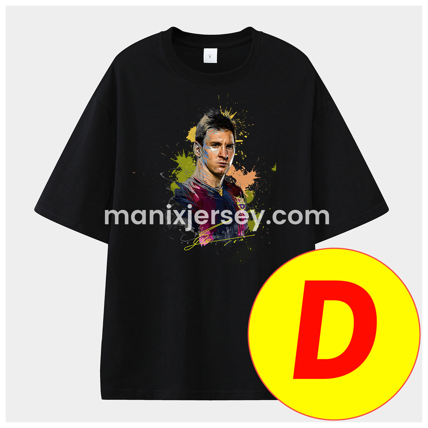 ManixJersey.com | Messi GOAT Argentina Barcelona INT M.A.M Unisex Pure Cotton T-shirt -Customize Name, Number and Patch | Worldwide Shipping