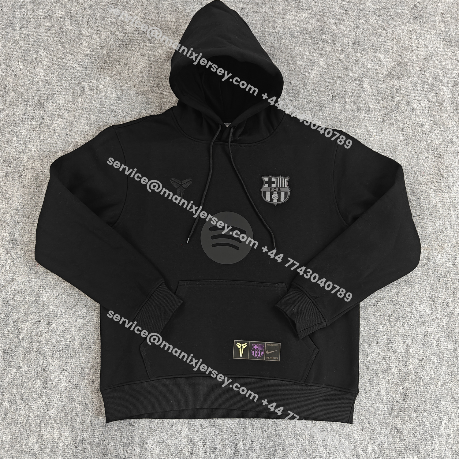 ManixJersey.com | Barcelona 25-26 KB Logo Unisex Pullover Hoodie -Customize Name, Number and Patch | Worldwide Shipping