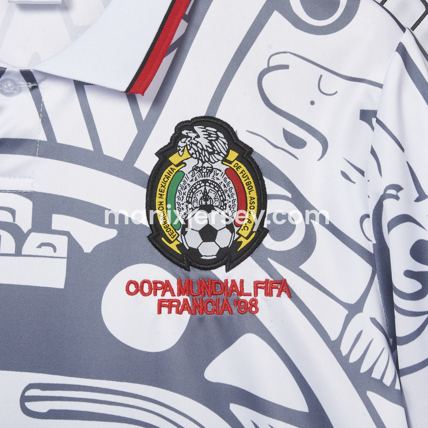 ManixJersey.com | Retro Mexico 1998 Away Grey Special Edition Jersey -Customize Name, Number and Patch | Worldwide Shipping