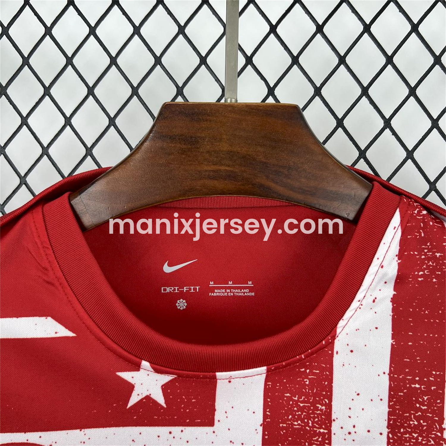 ManixJersey.com | Atletico Madrid 25-26 Red White Stripes Pre-Match Training Long Sleeves Jersey - Fans Version -Customize Name, Number and Patch | Worldwide Shipping