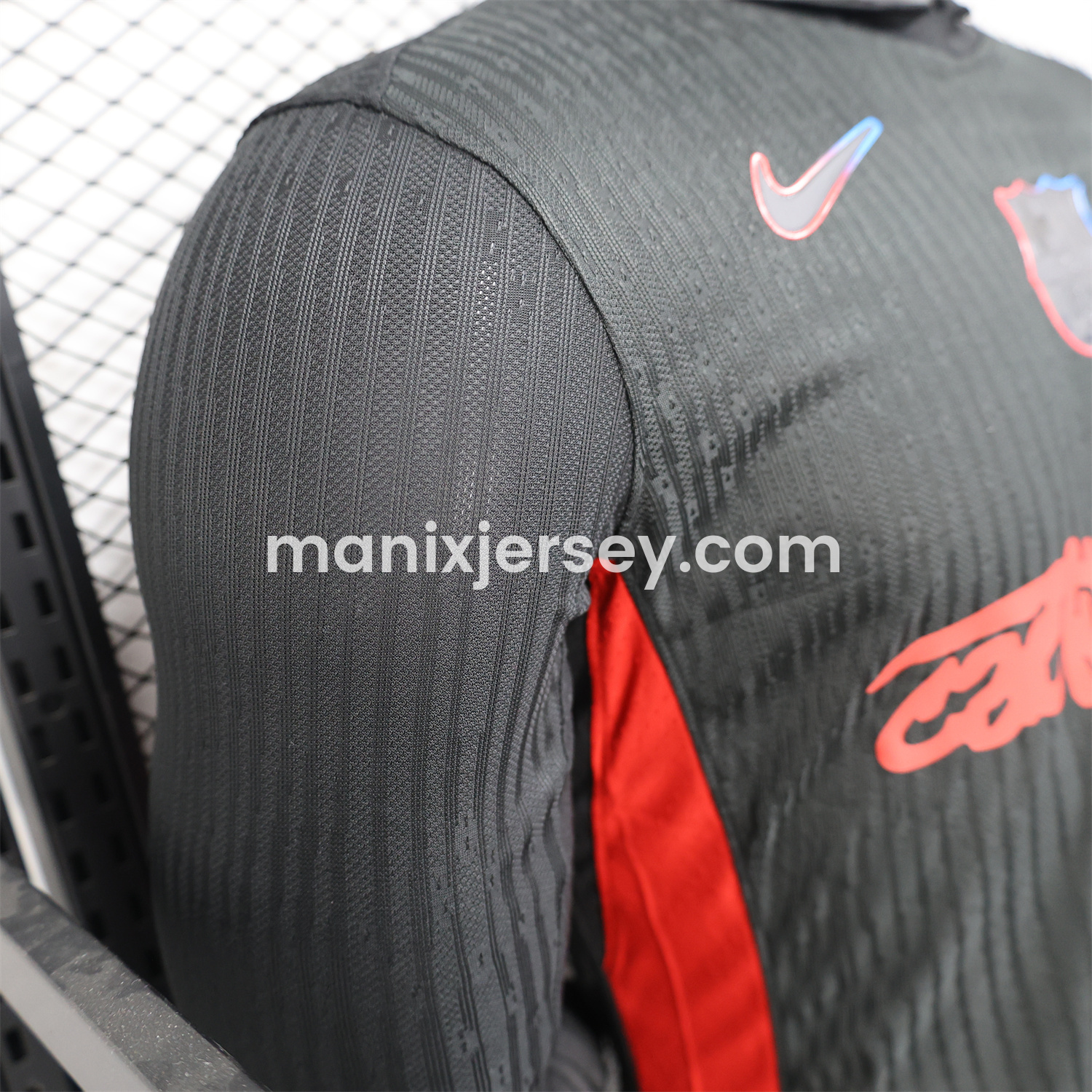 ManixJersey.com | Barcelona x Travis Scott 24-25 Away Black Long Sleeves Jersey - Player Version -Customize Name, Number and Patch | Worldwide Shipping