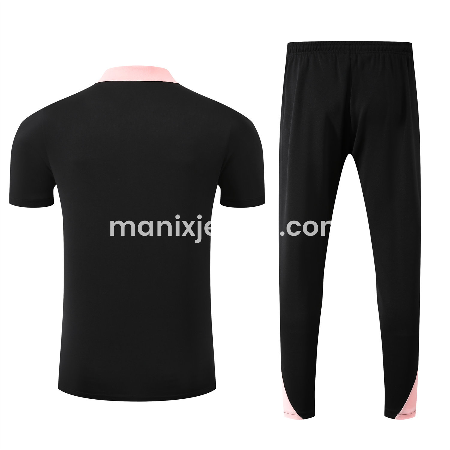 ManixJersey.com | Paris Saint-Germain PSG 25-26 POLO Short-Sleeve Training Set - Black Top and Pants -Customize Name, Number and Patch | Worldwide Shipping