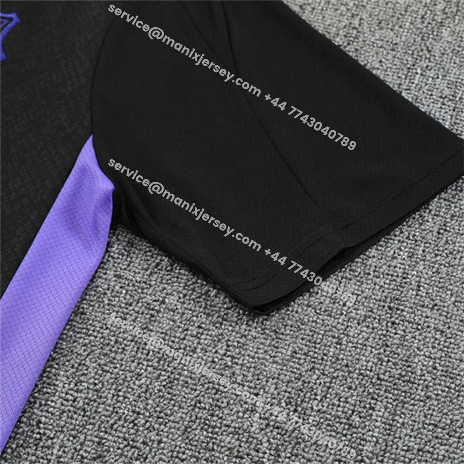 ManixJersey.com | Barcelona 25-26 X KB Short-Sleeve Training Set - Black Blue Top & Black Shorts -Customize Name, Number and Patch | Worldwide Shipping