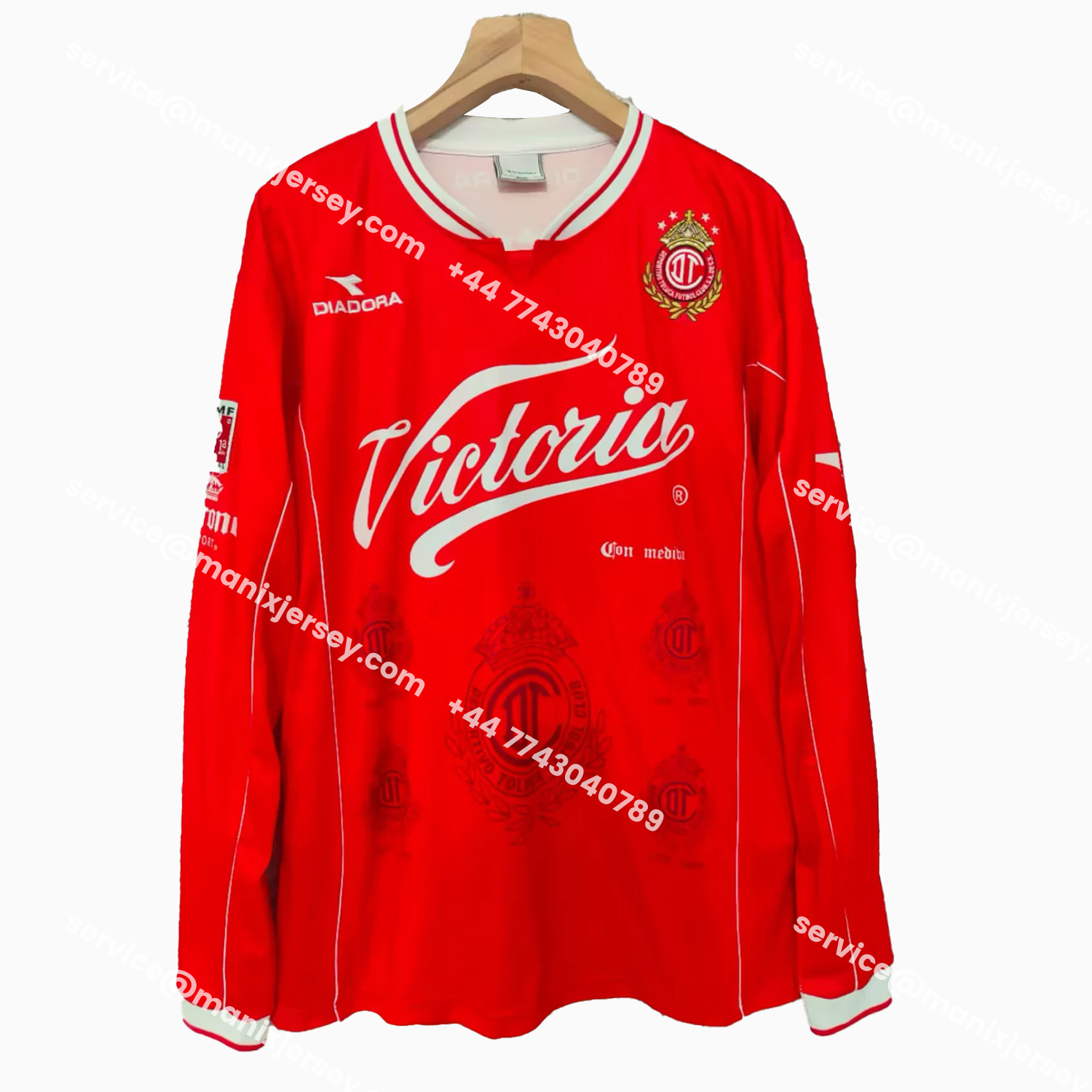 ManixJersey.com | Retro Toluca 1998-99 Home Long Sleeves Jersey -Customize Name, Number and Patch | Worldwide Shipping