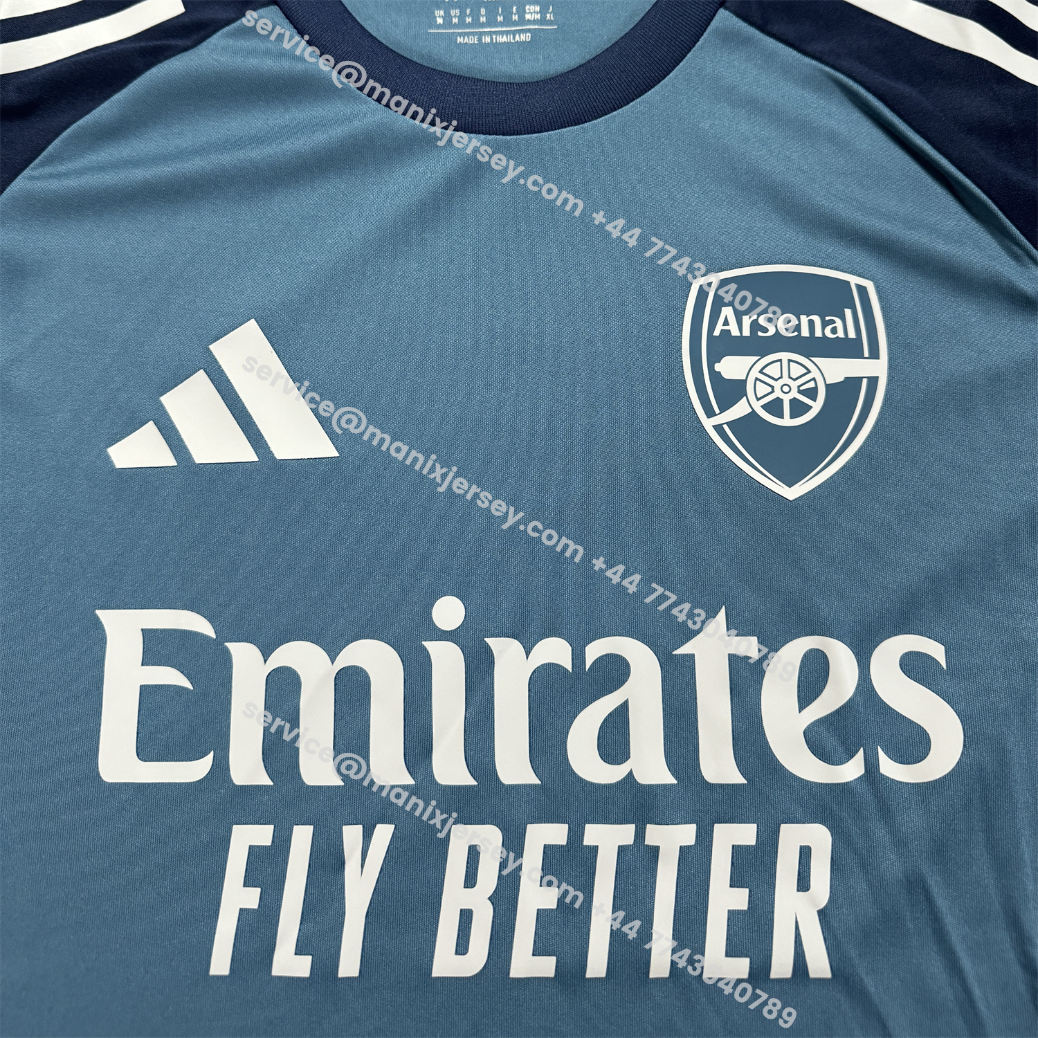 ManixJersey.com | Arsenal 25-26 Blue Grey Training Jersey - Fans Version -Customize Name, Number and Patch | Worldwide Shipping