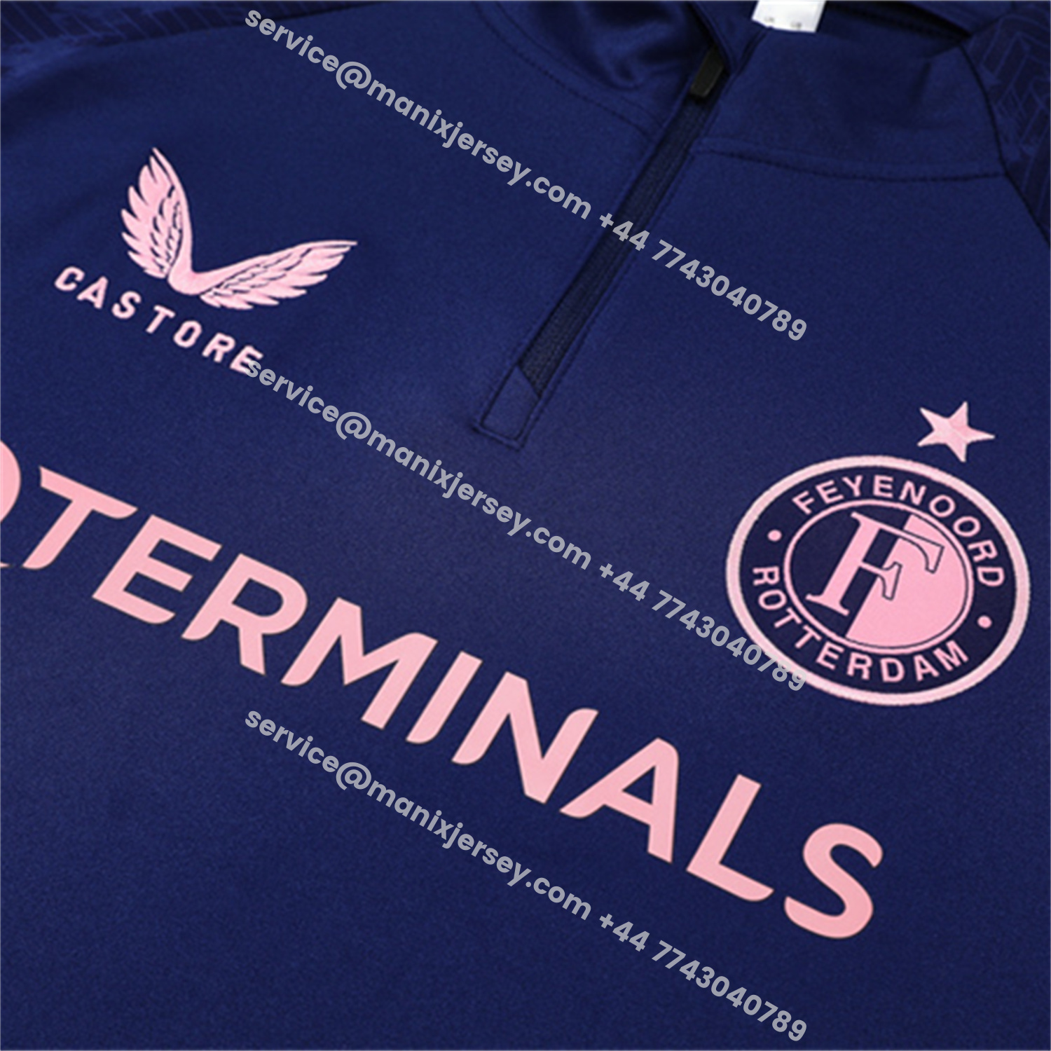 ManixJersey.com | Feyenoord 25-26 Long Sleeve Training Set - Royal Blue Top & Royal Blue Pants -Customize Name, Number and Patch | Worldwide Shipping