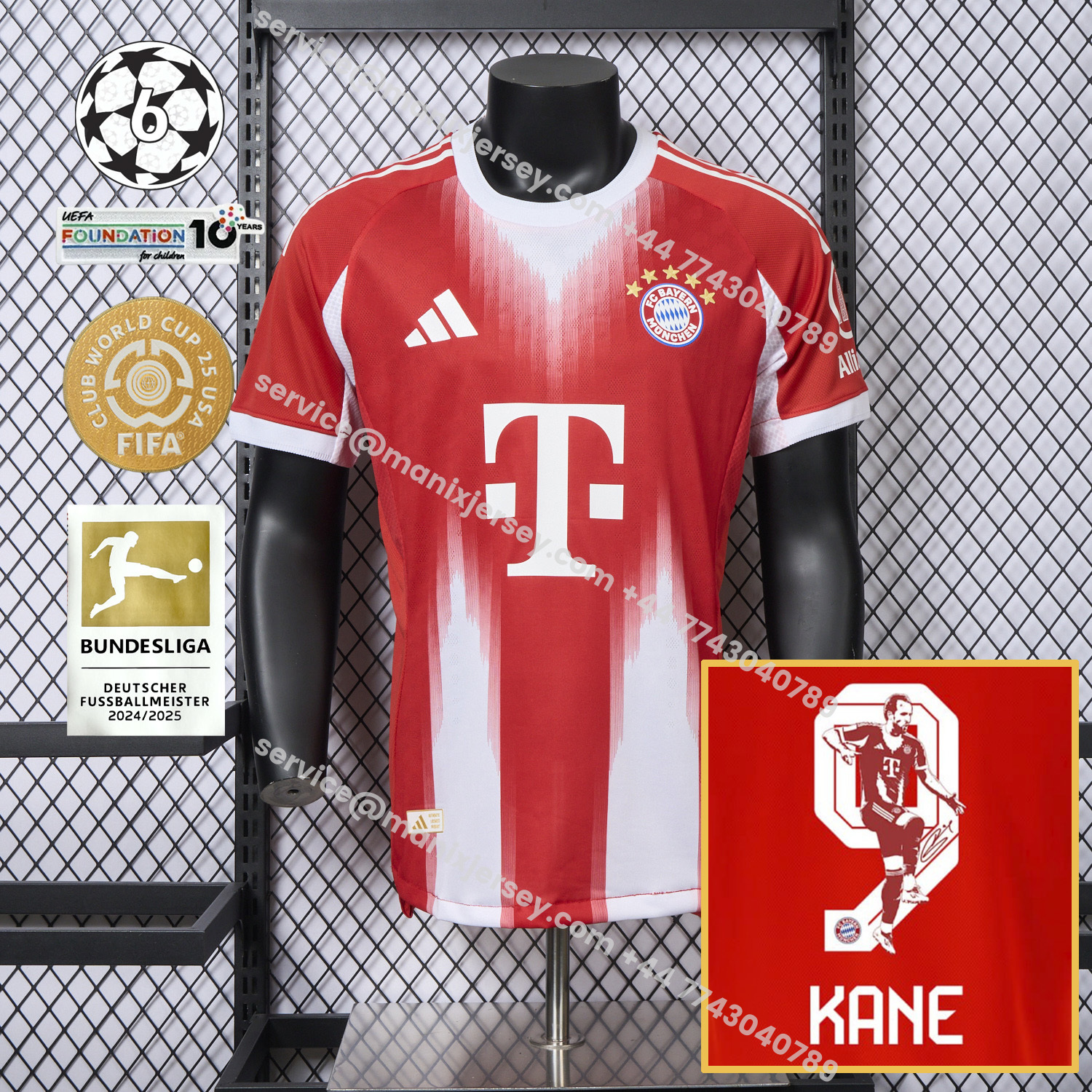 ManixJersey.com | Bayern Munich 25-26 Home Kane Limited Edition Jersey - Player Version -Customize Name, Number and Patch | Worldwide Shipping