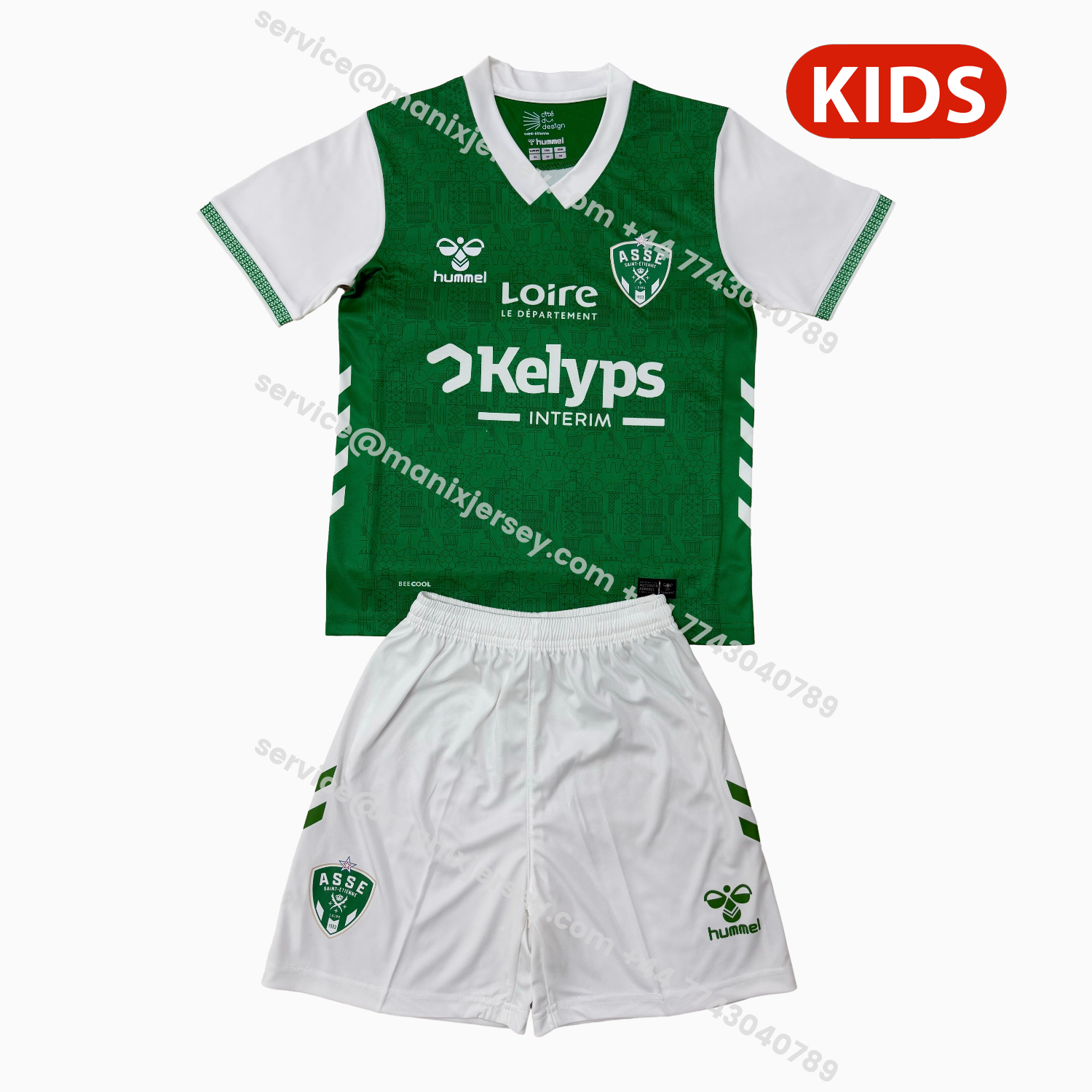 ManixJersey.com | AS Saint-Etienne 25-26 Home Kids Kit -Customize Name, Number and Patch | Worldwide Shipping