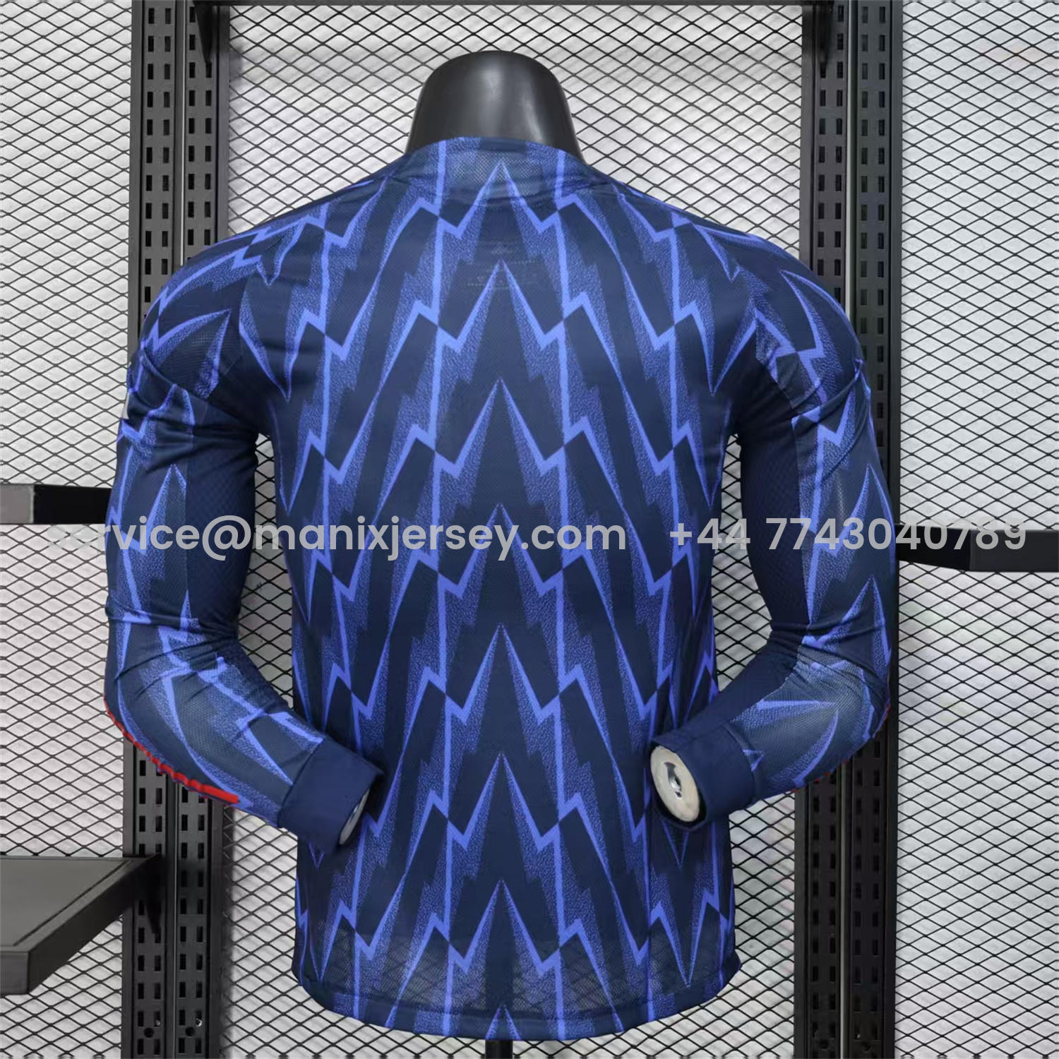 ManixJersey.com | Arsenal 25-26 Away Long Blue Jersey - Player Version -Customize Name, Number and Patch | Worldwide Shipping