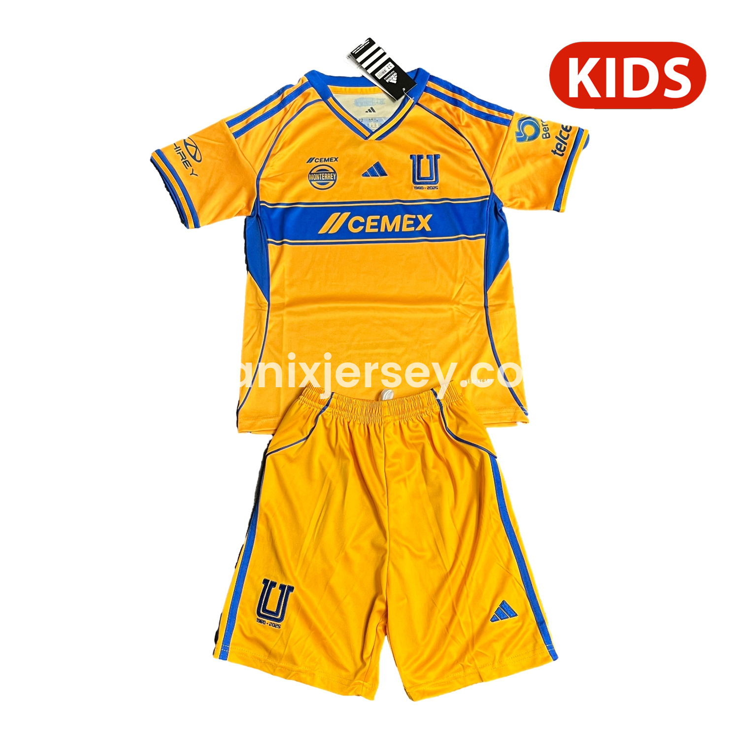 ManixJersey.com | Tigres UANL 25-26 Home Kids Kit -Customize Name, Number and Patch | Worldwide Shipping