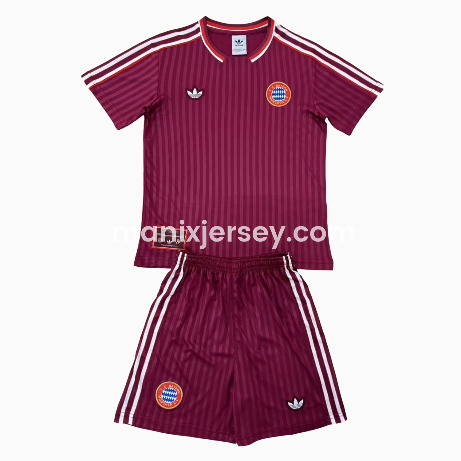 ManixJersey.com | Bayern Munich 24-25 Red Terrace Icon Retro Style Men's Adult Jersey Set - Fans Version -Customize Name, Number and Patch | Worldwide Shipping