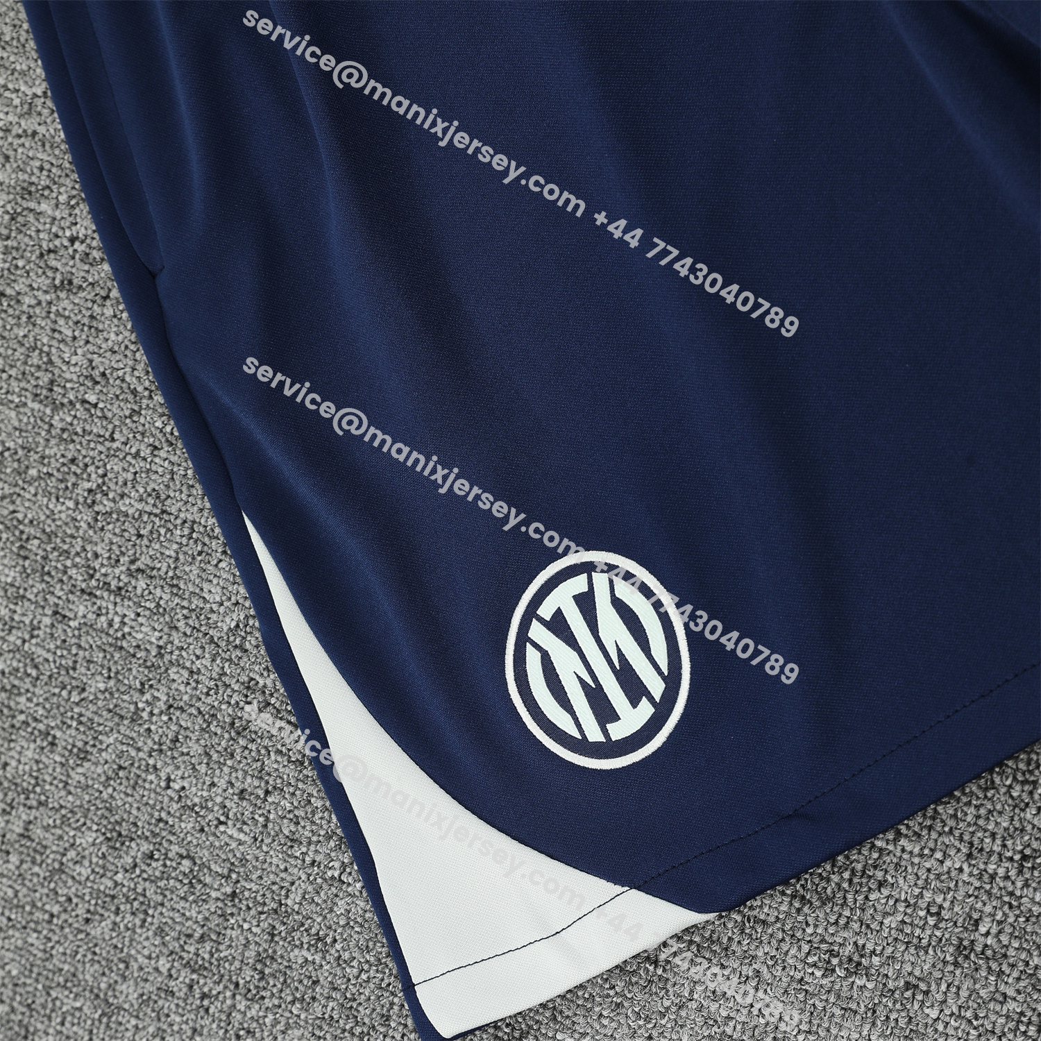 ManixJersey.com | Inter Milan 25-26 Short-Sleeve Training Set - Blue Sleeve White Top & Blue Shorts -Customize Name, Number and Patch | Worldwide Shipping