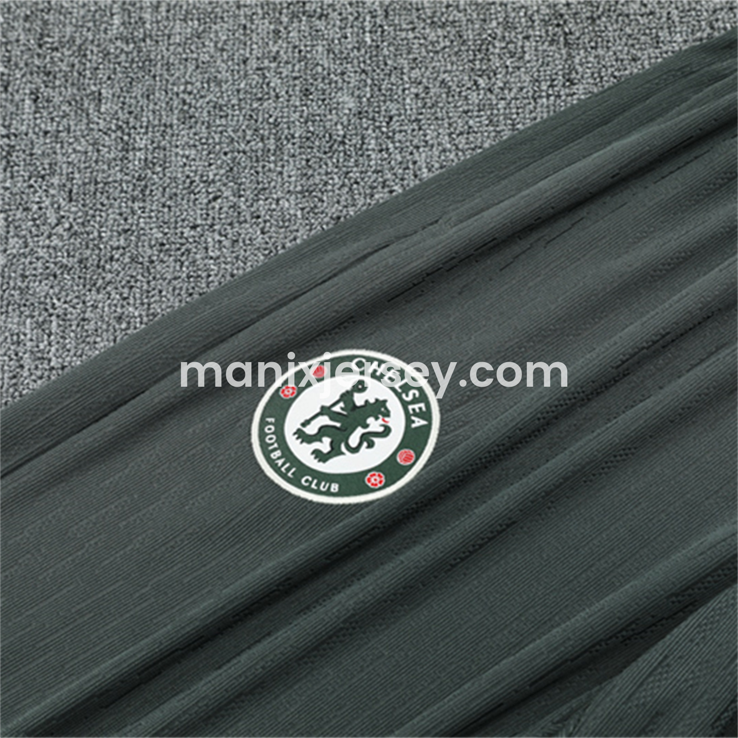 ManixJersey.com | C.H.E.L.S.E.A 25-26 Kid Long Sleeves Training Set - Army Green Top & Army Green Shorts -Customize Name, Number and Patch | Worldwide Shipping