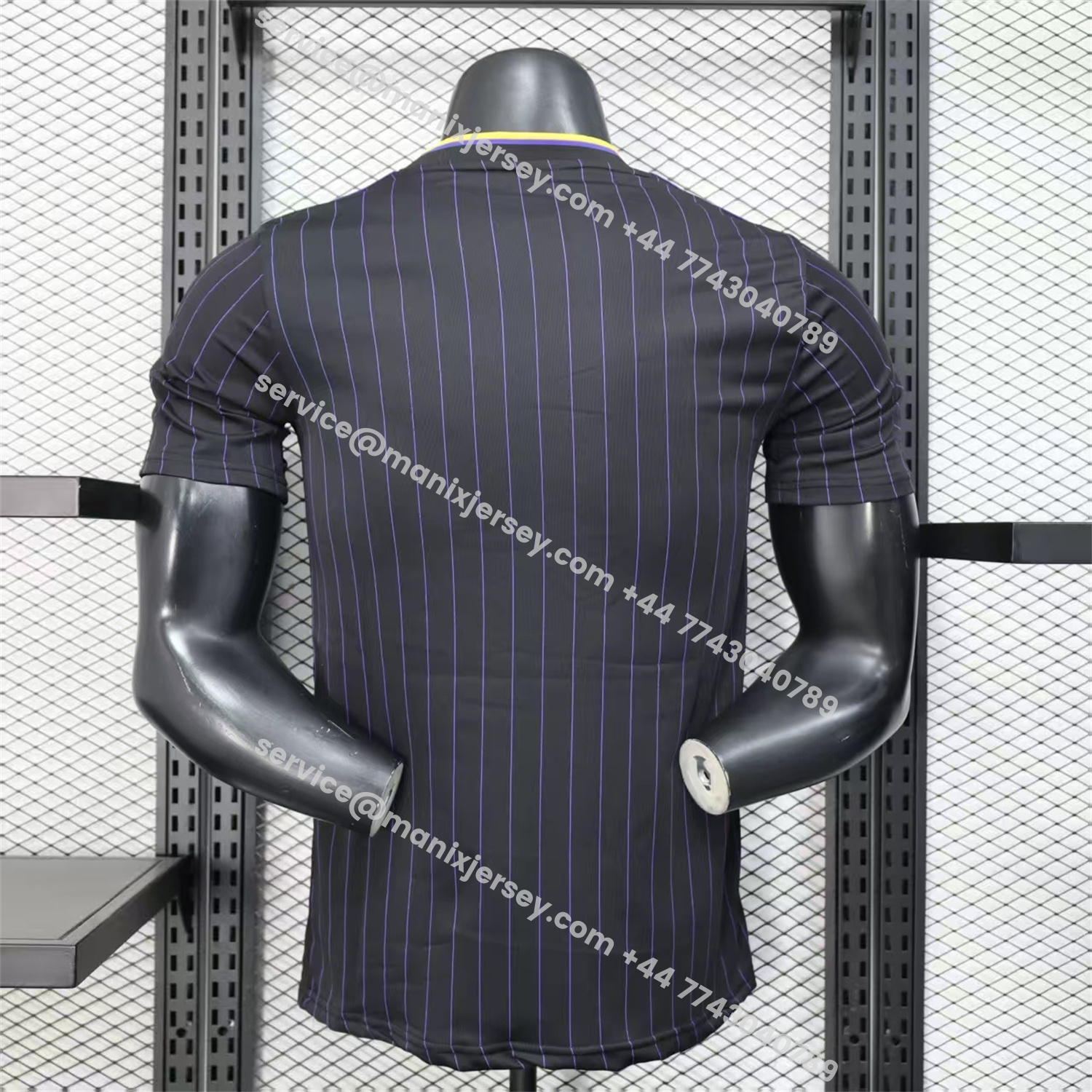 ManixJersey.com | Manchester United 25-26 Trefoil Purple Lines Black Travel Jersey - Player Version -Customize Name, Number and Patch | Worldwide Shipping