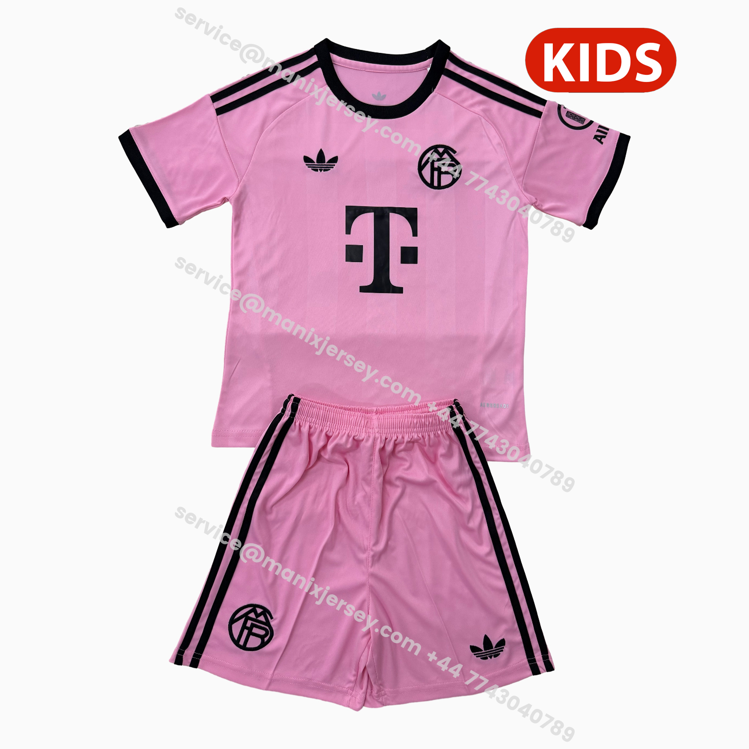 ManixJersey.com | Bayern Munich 25-26 Pink Goalkeeper Kids Kit -Customize Name, Number and Patch | Worldwide Shipping