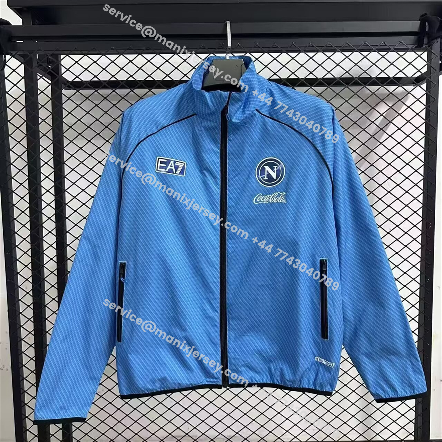 ManixJersey.com | Napoli 25-26 Windbreaker Jacket - Blue -Customize Name, Number and Patch | Worldwide Shipping