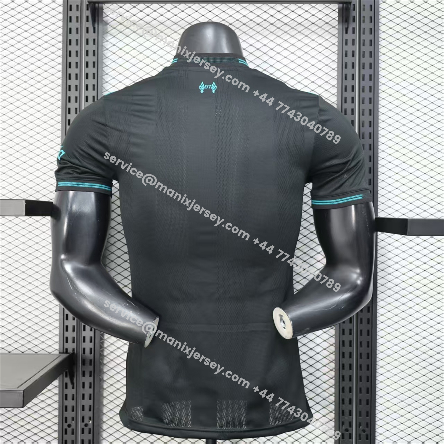 ManixJersey.com | Liver.pool 25-26 Black Special Cyan Sponsor Jersey - Player Version -Customize Name, Number and Patch | Worldwide Shipping