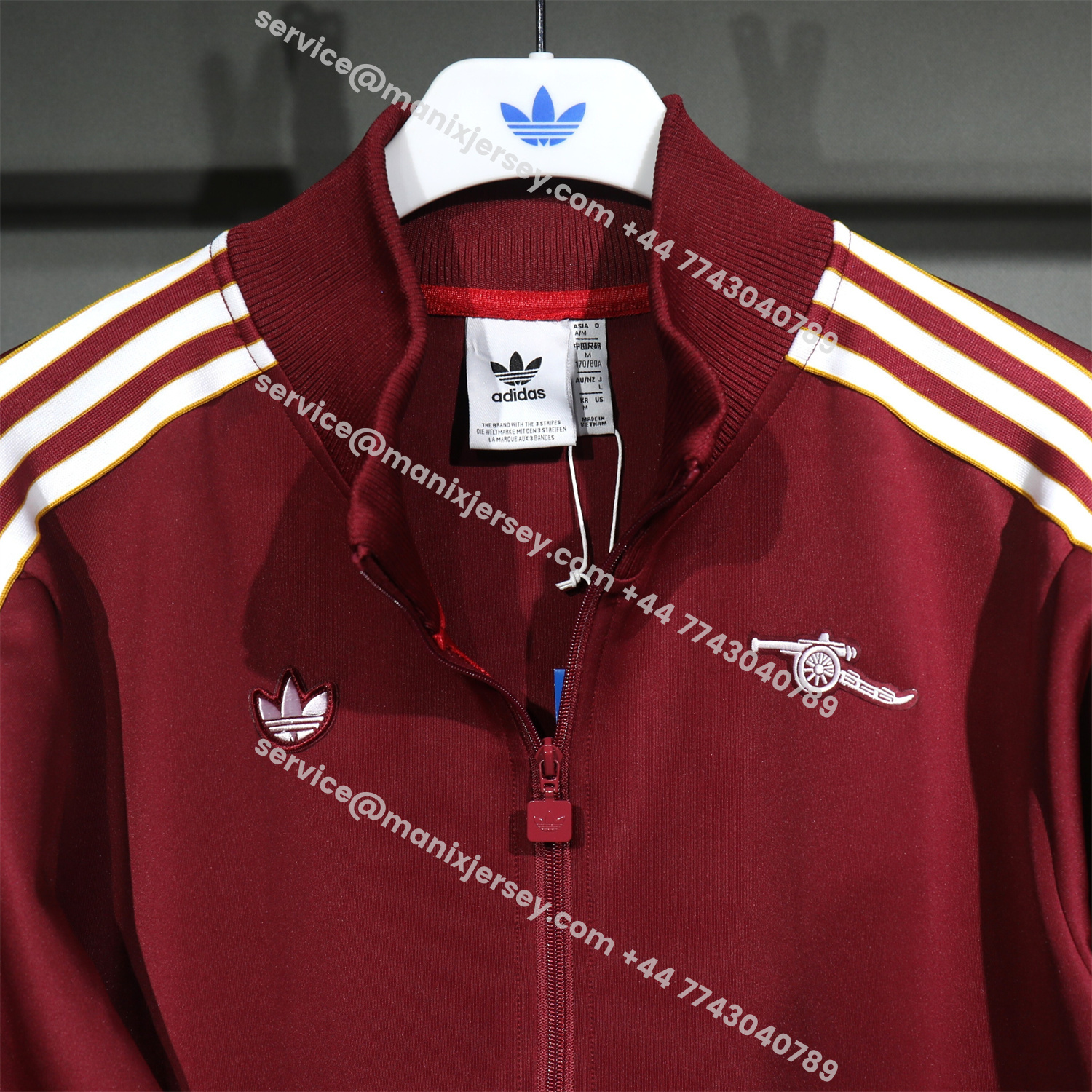 ManixJersey.com | Arsenal 25-26 Jacket Training Tracksuit - Red Throwback Jackets & Red Pants -Customize Name, Number and Patch | Worldwide Shipping