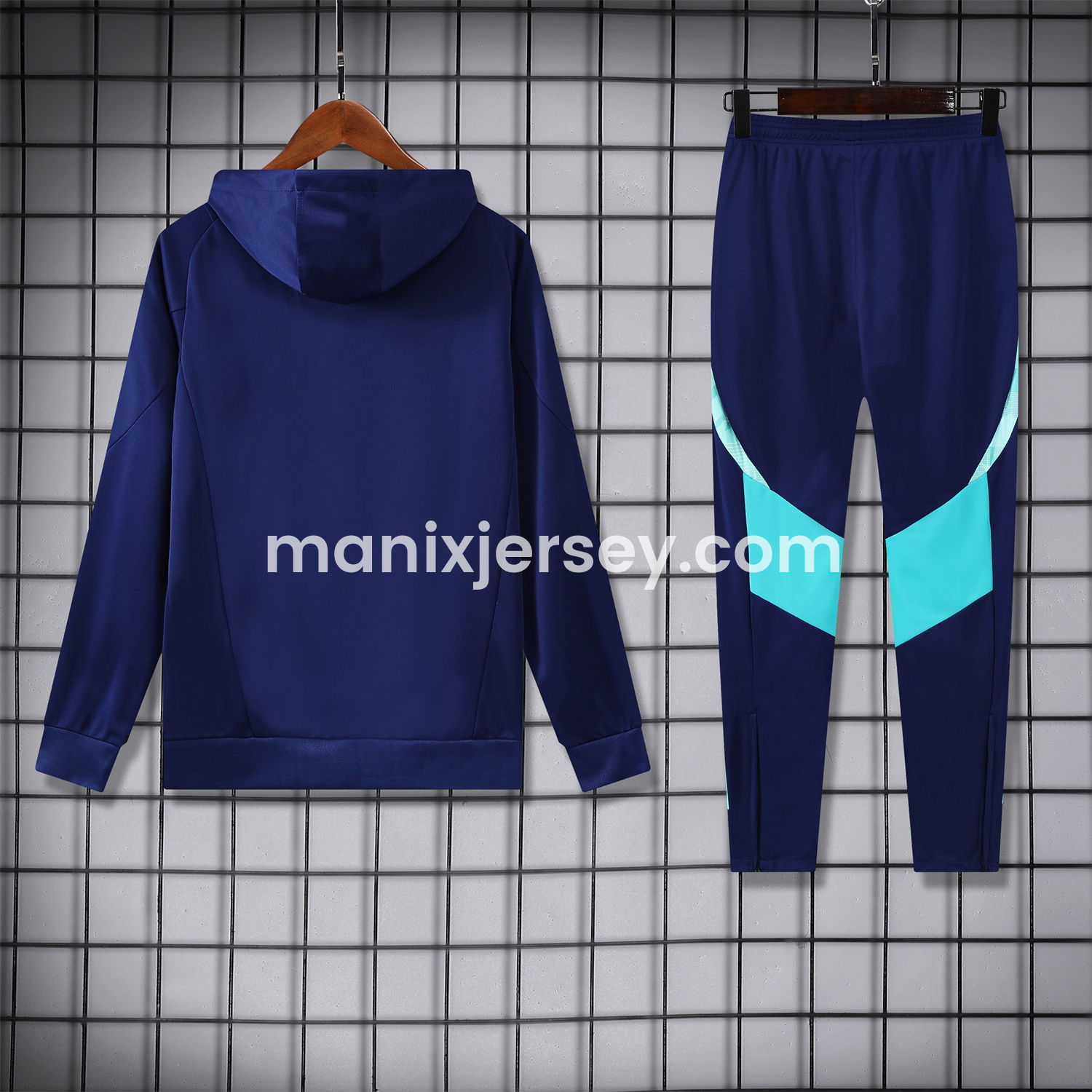 ManixJersey.com | Flamengo 25-26 Training Hoodie Set - Royal Blue Top and Pants -Customize Name, Number and Patch | Worldwide Shipping