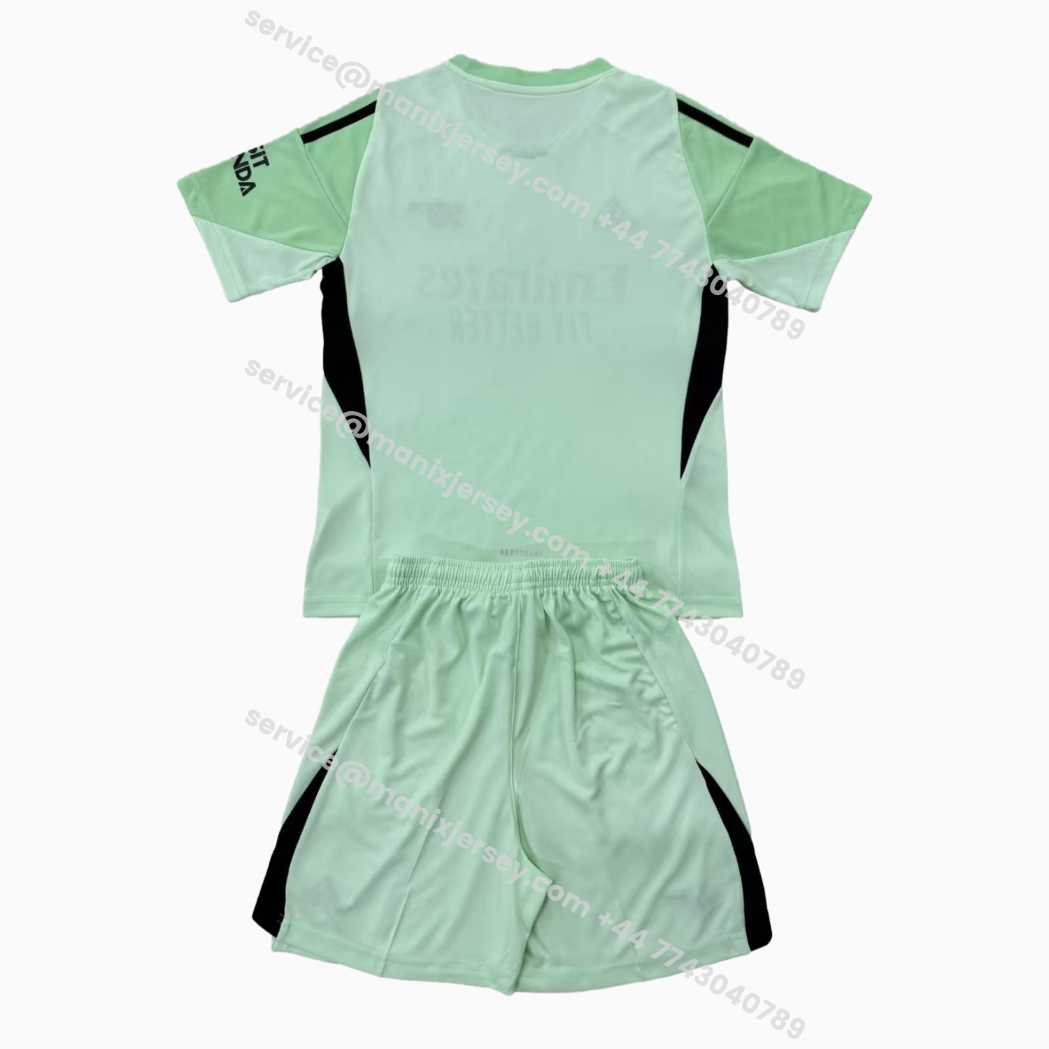 ManixJersey.com | Arsenal 25-26 Light Green Goalkeeper Kids Kit -Customize Name, Number and Patch | Worldwide Shipping